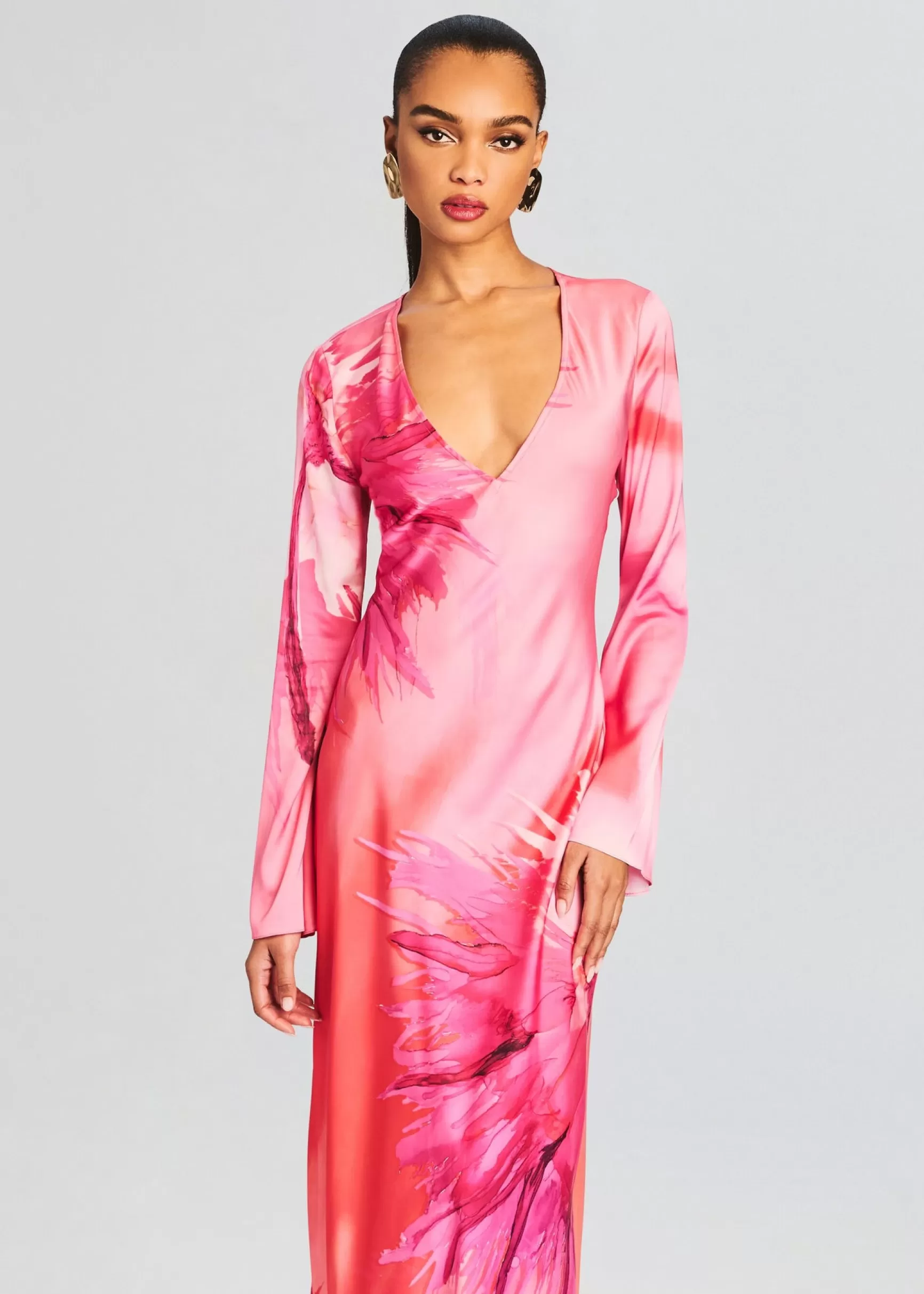 Trending*Retrofete Abira Long Dress Pink