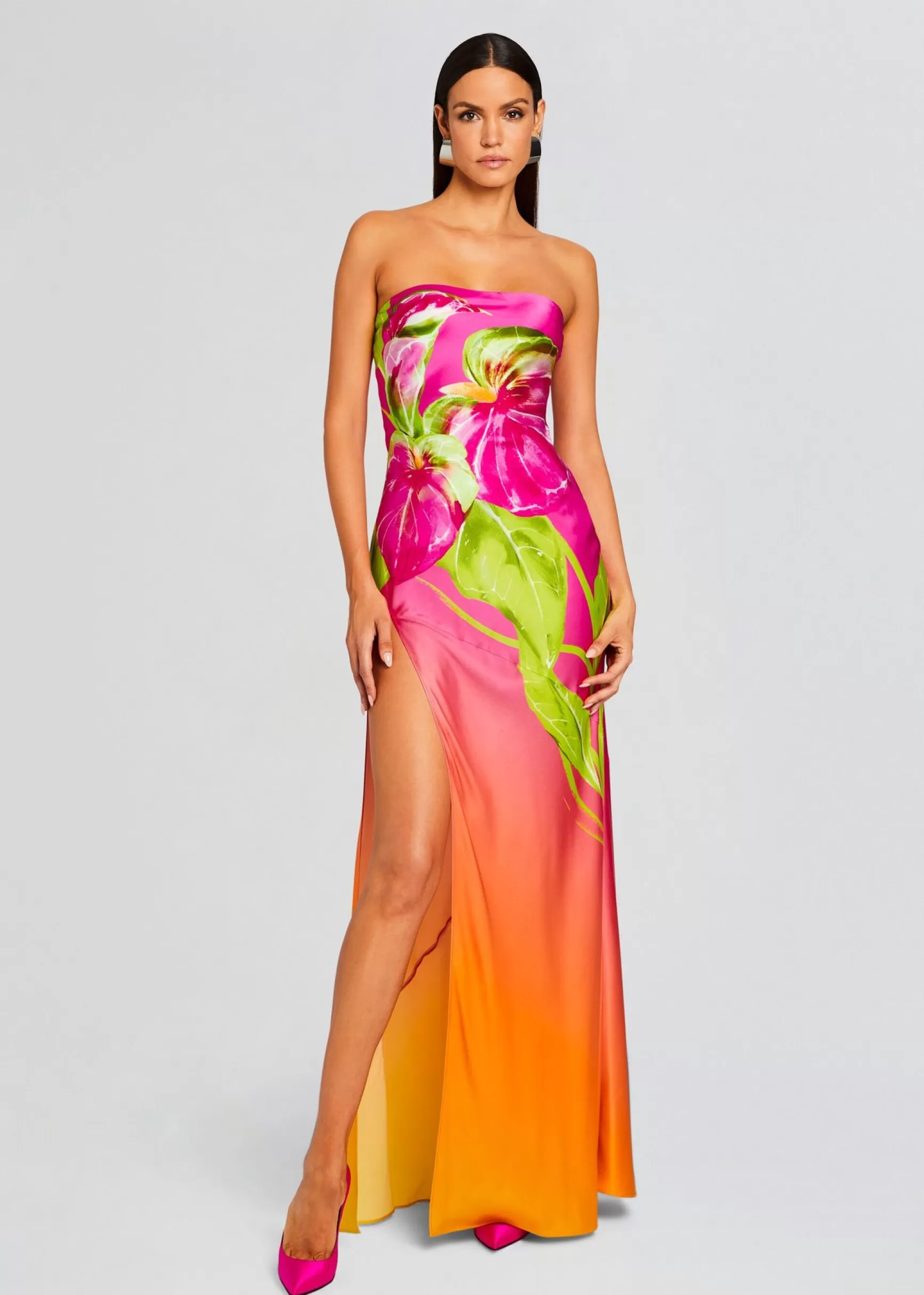 Maxi*Retrofete Aiyanna Silk Dress Ombre Anthurium