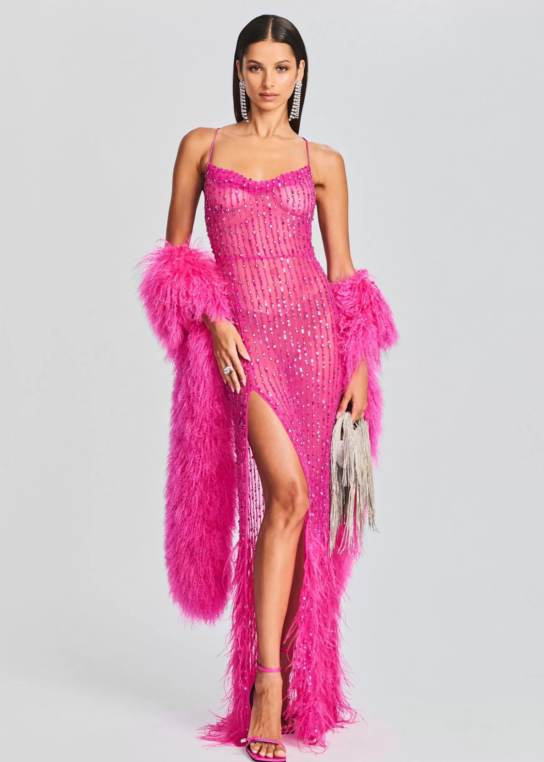 Maxi*Retrofete Alessandra Embellished Dress Knockout Pink