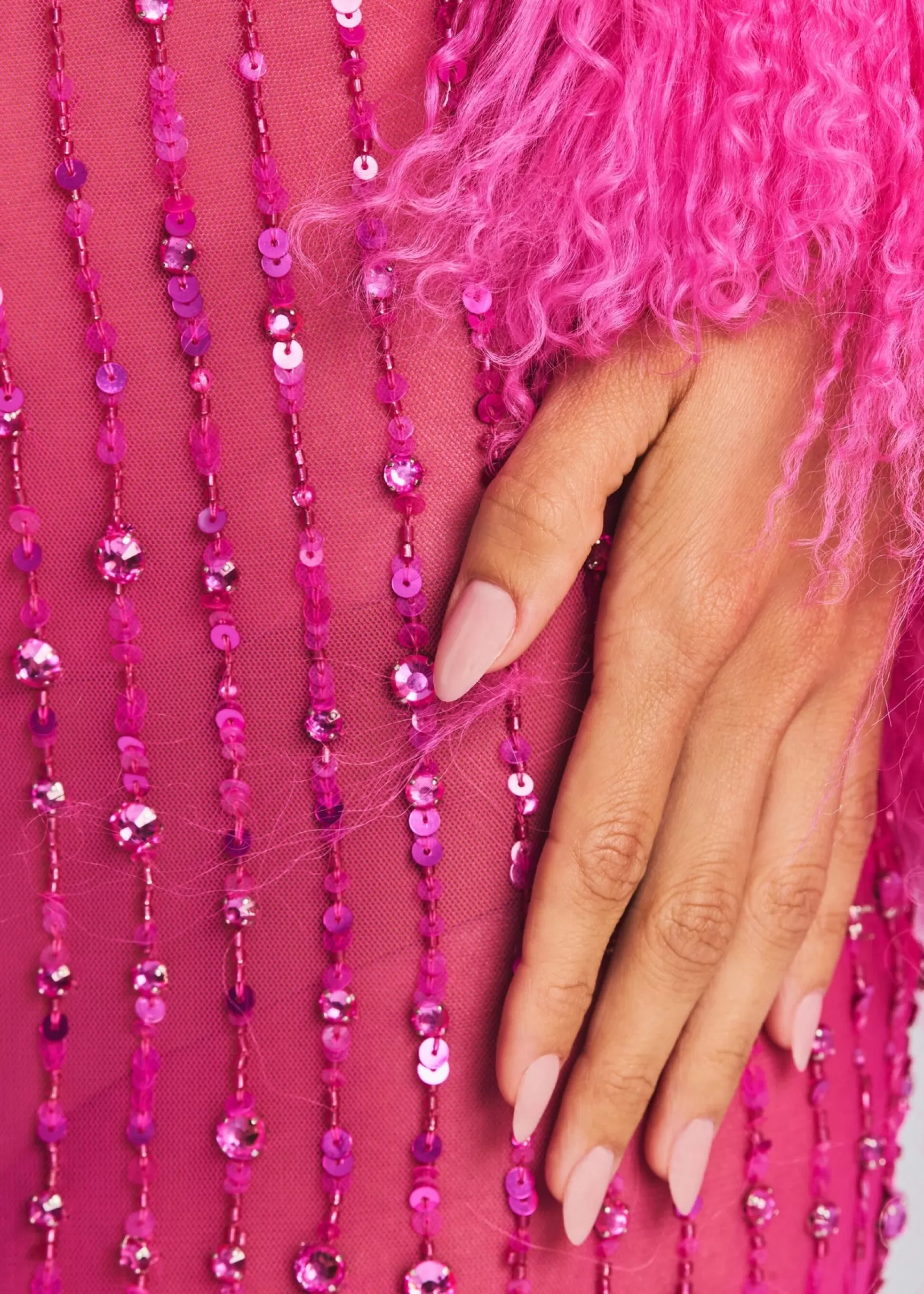 Maxi*Retrofete Alessandra Embellished Dress Knockout Pink
