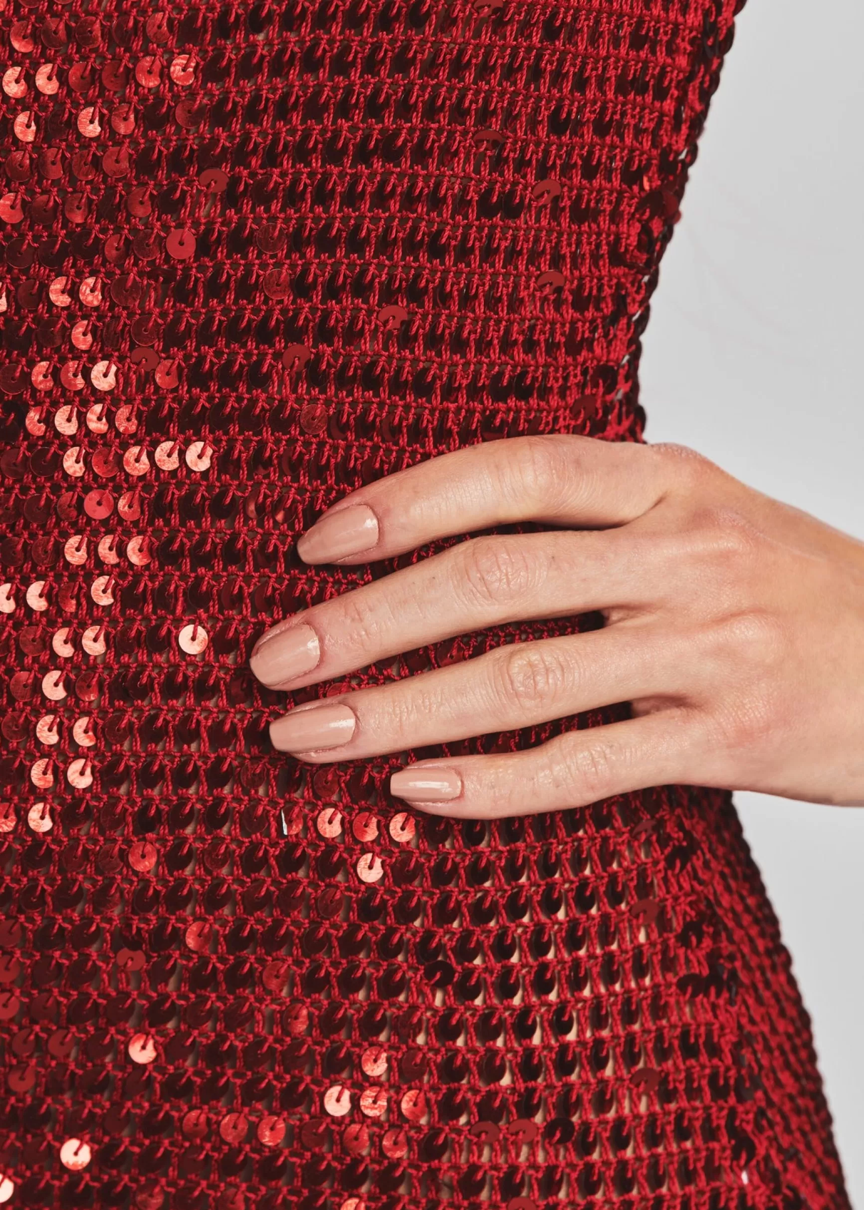 RETROFÊTE*Retrofete Alexa Sequin Crochet Dress LT Red