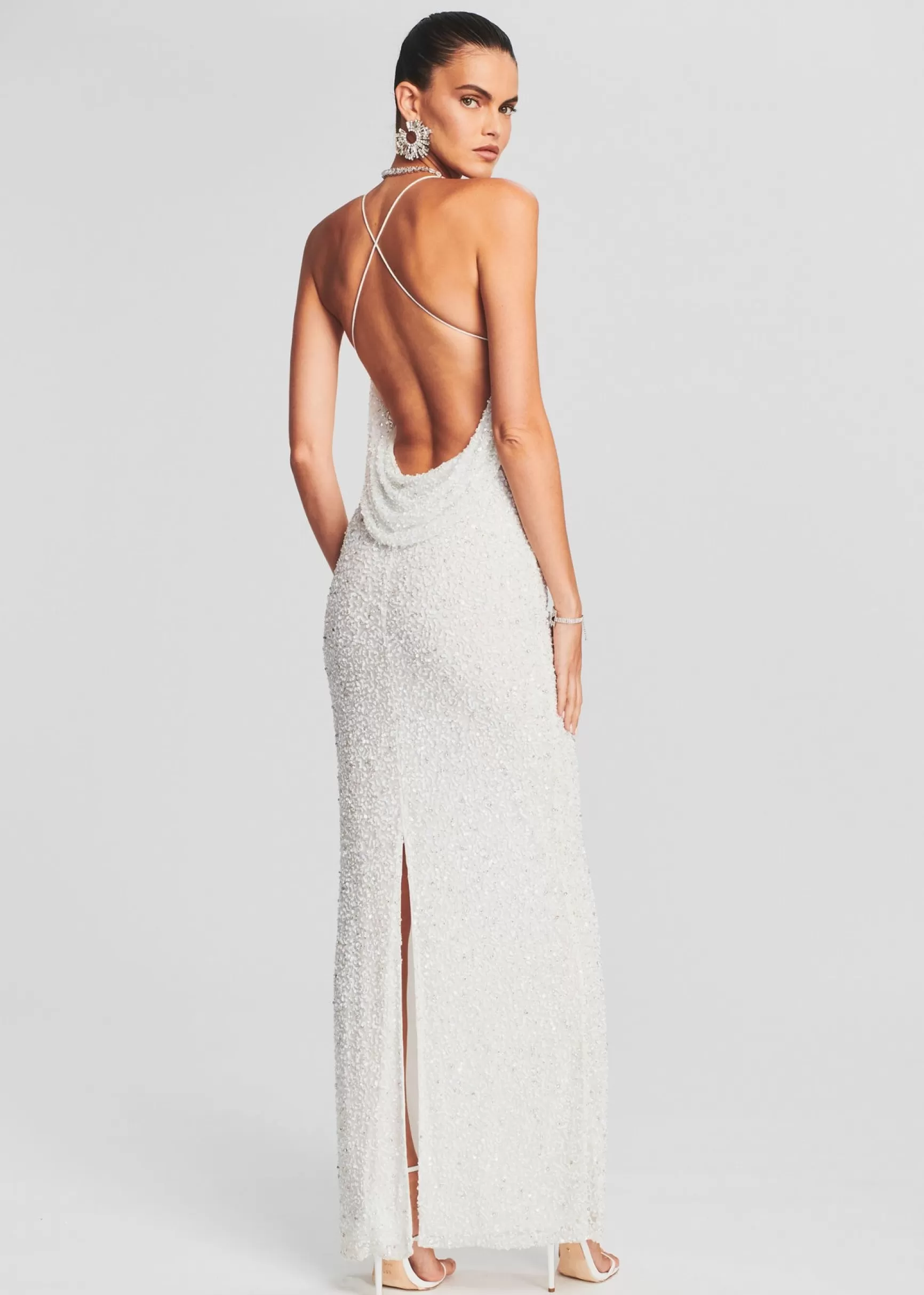 Maxi*Retrofete Alice Sequin Dress White