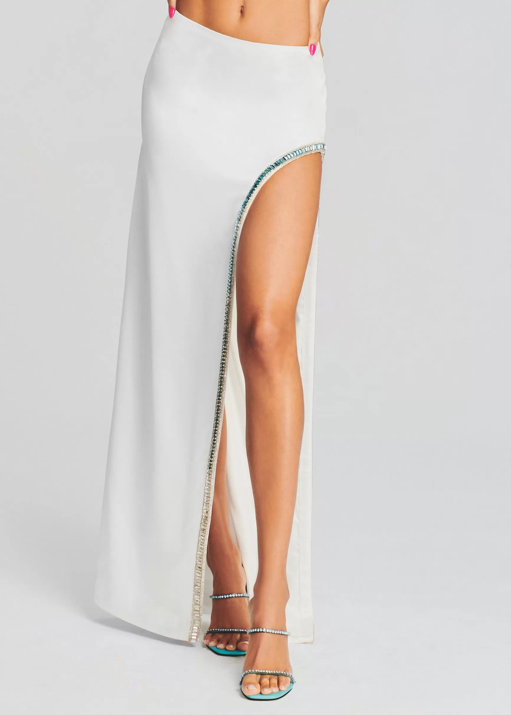 Subtle Shimmer*Retrofete Aline Skirt White/Blue