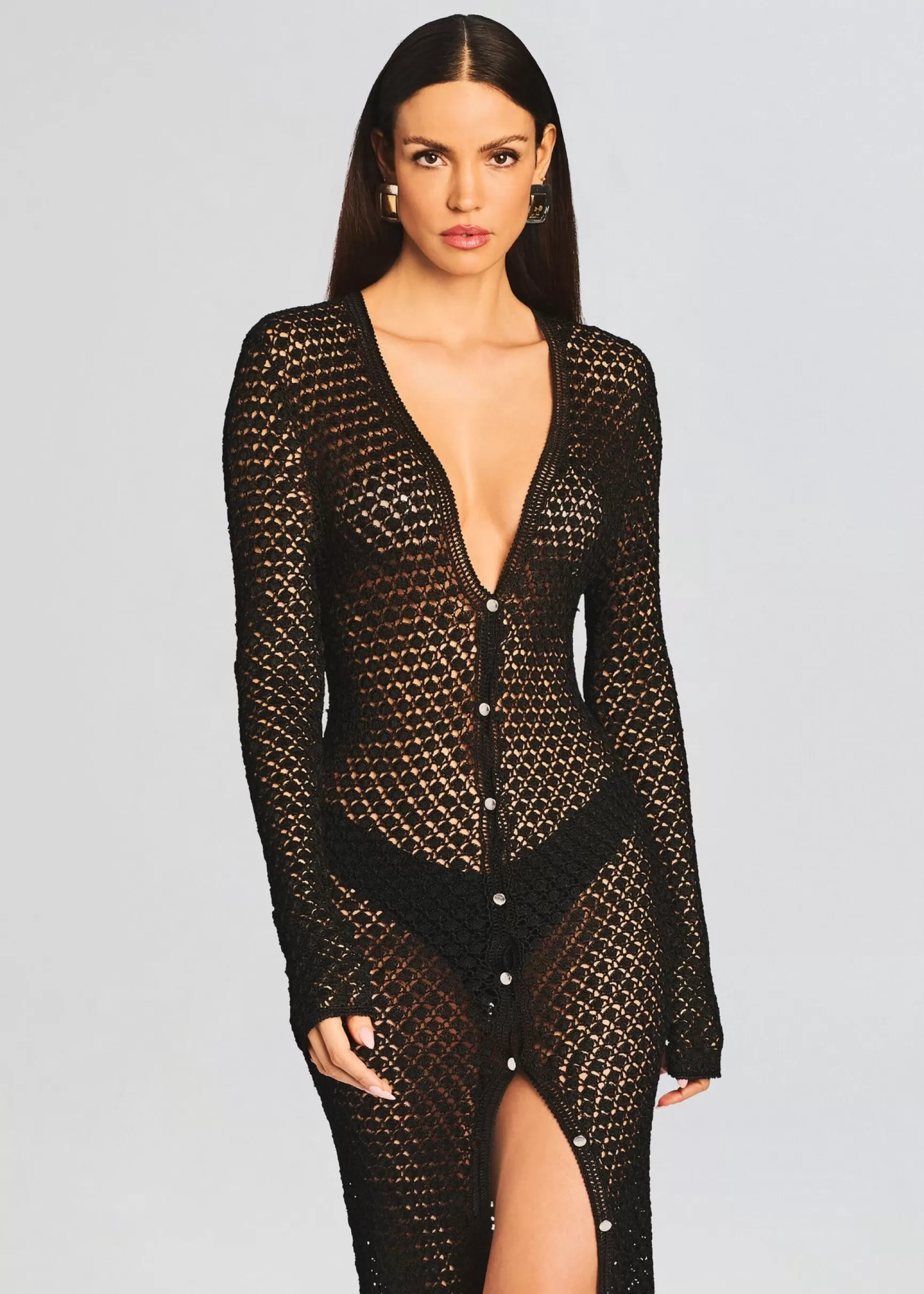 Spring Knits*Retrofete Allison Crochet Cardigan Black