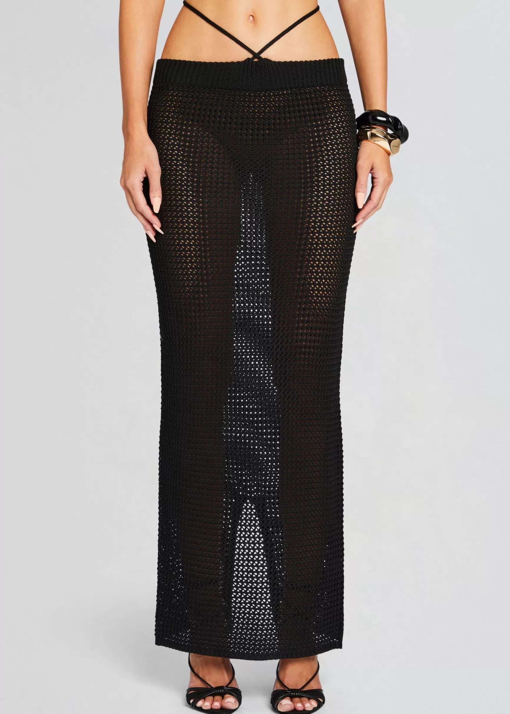 Trending*Retrofete Alma Knitted Skirt Black