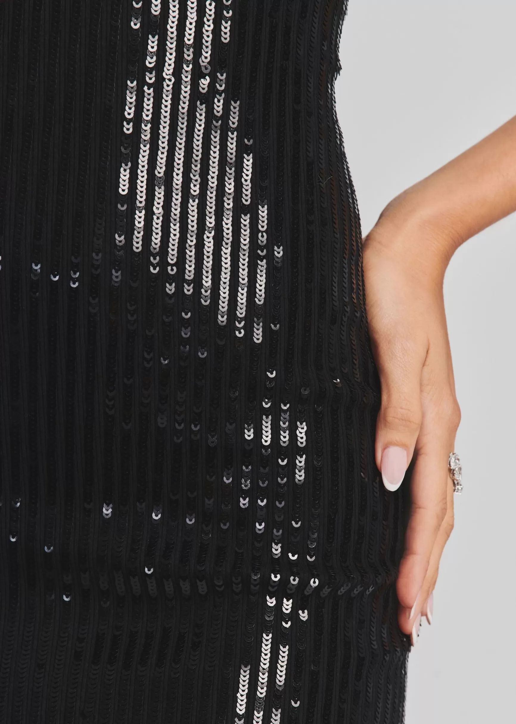 Midi*Retrofete Amber Sequin Knit Dress Black