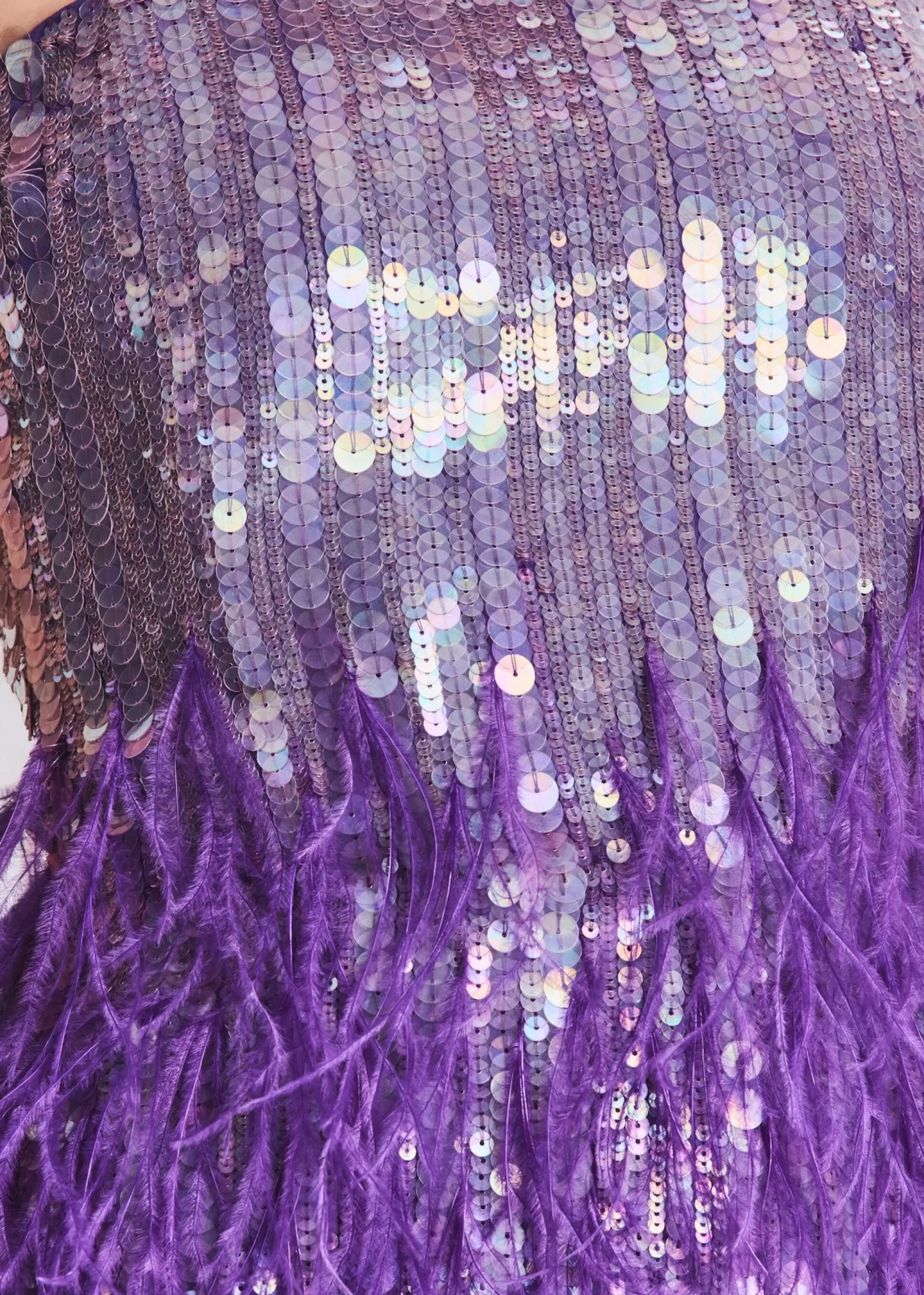 Subtle Shimmer*Retrofete Anastasia Sequin Feather Dress Ultra Violet