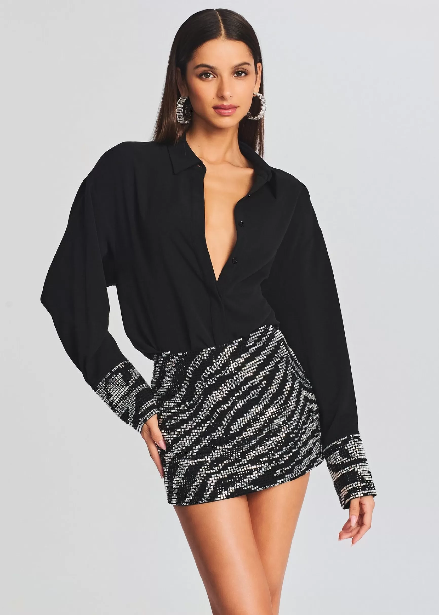 Subtle Shimmer*Retrofete Andrea Shirt Black/Silver
