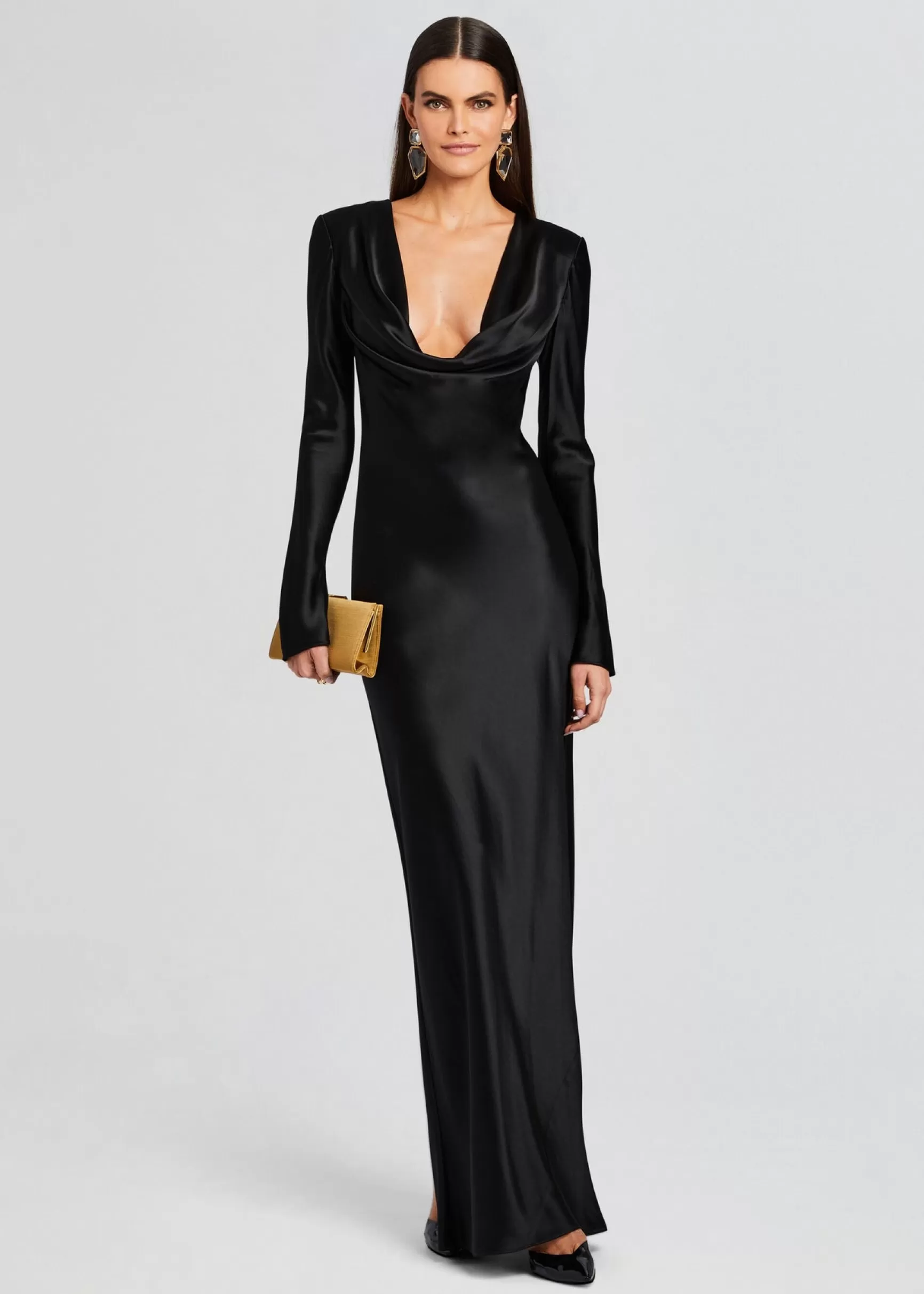 Maxi*Retrofete Anna Cowl Evening Dress Black