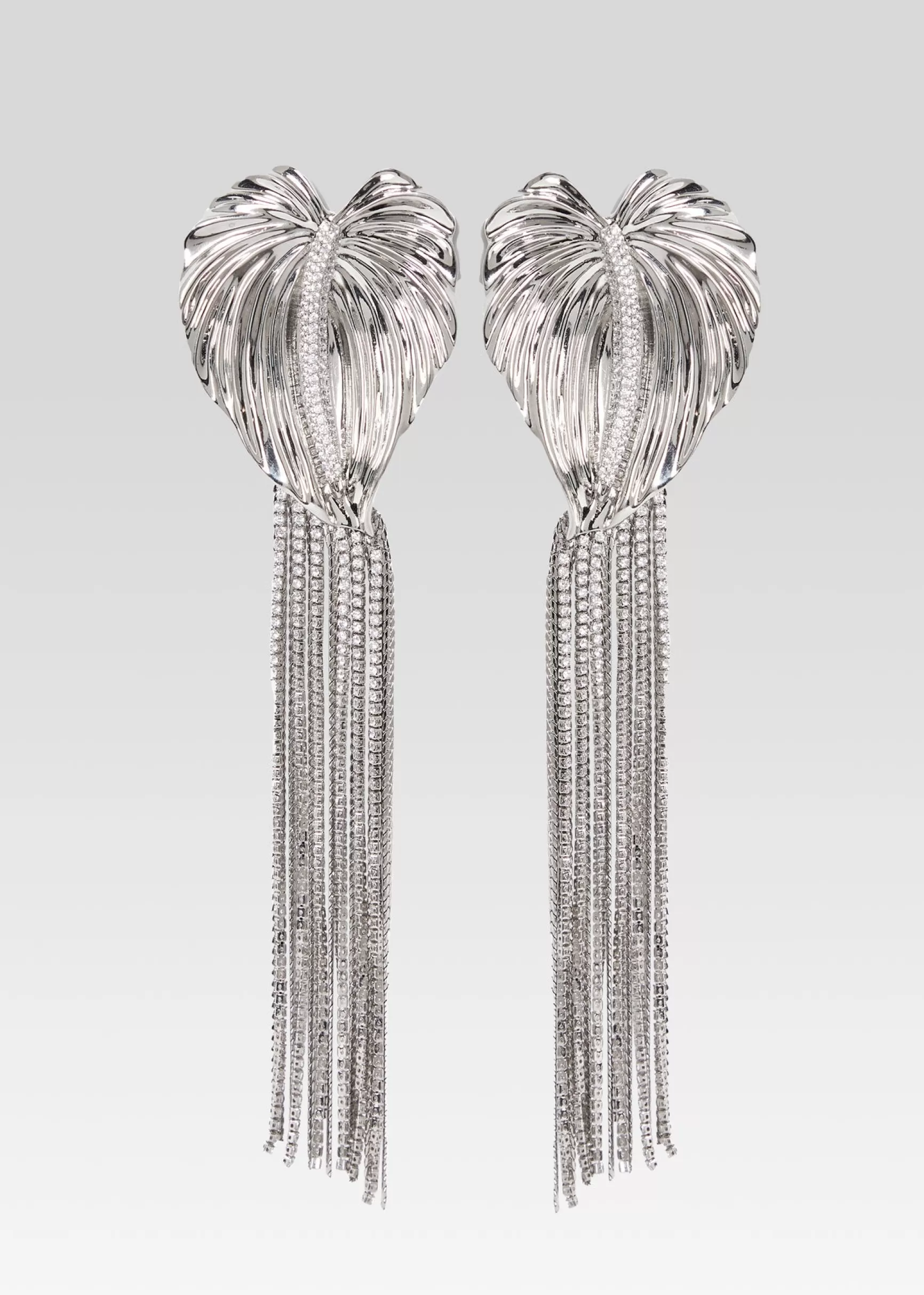 Accessories*Retrofete Anthurium Drop Crystal Earring Silver