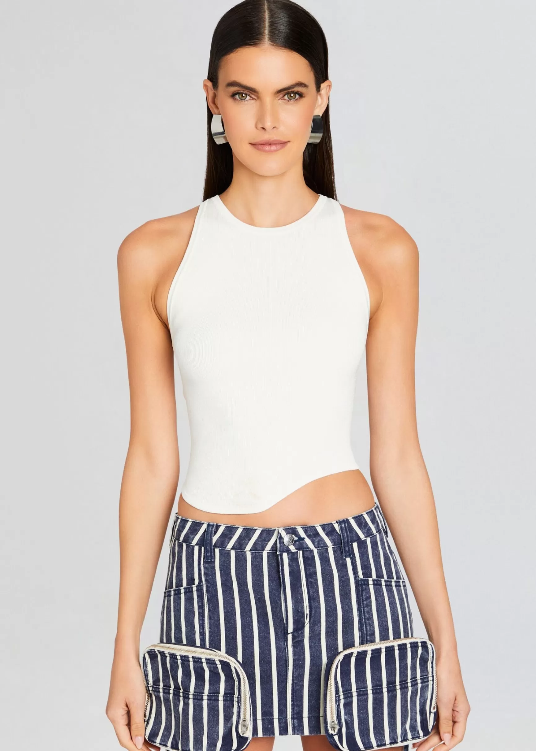 Spring Knits*Retrofete Aqua Tank White