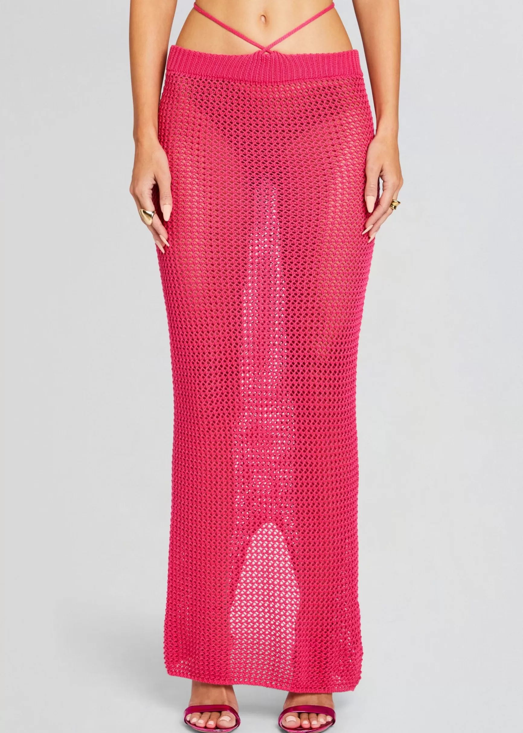 Trending*Retrofete Aria Knitted Skirt Hot Pink