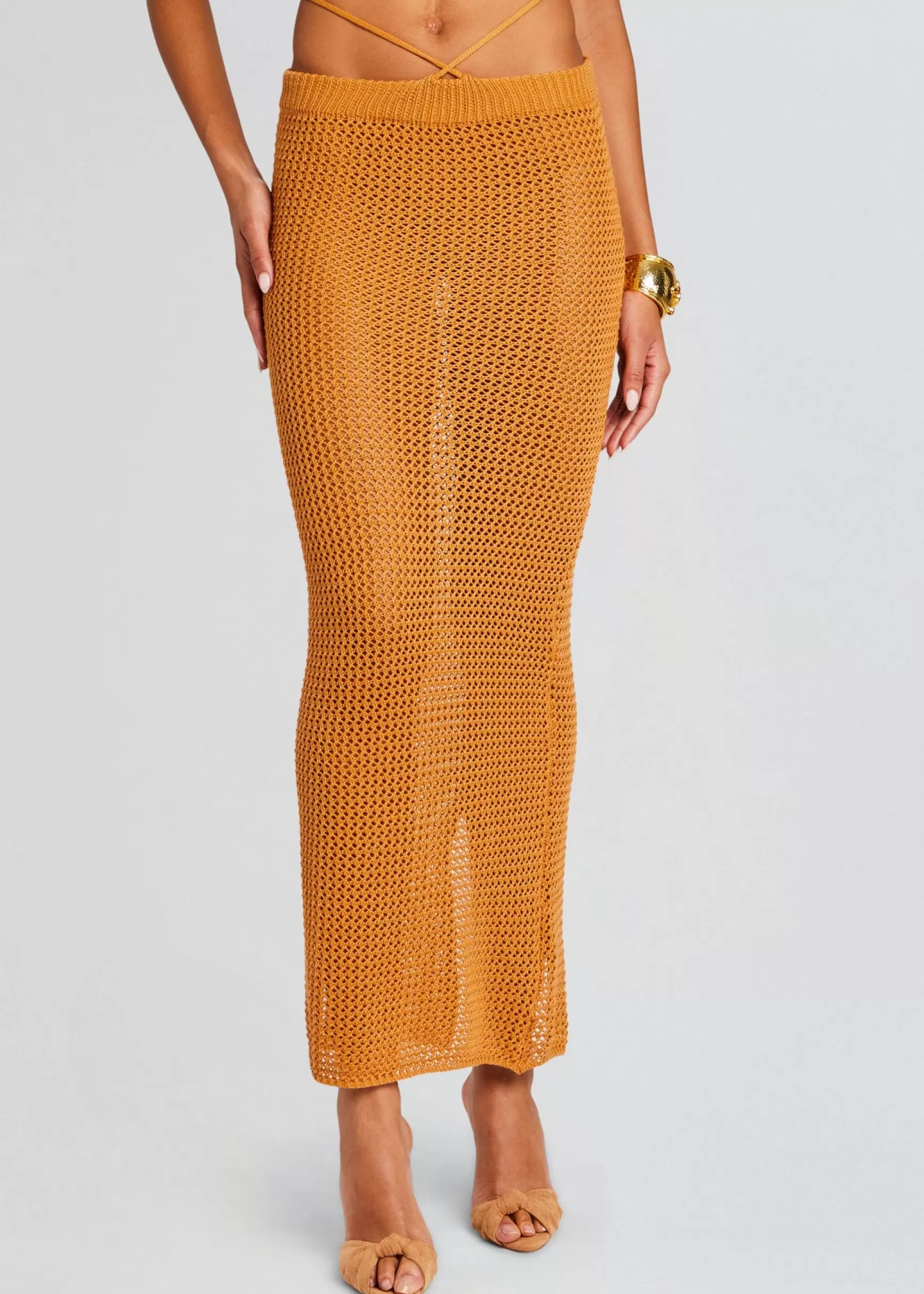 Sheer Bliss*Retrofete Aria Knitted Skirt Tobacco