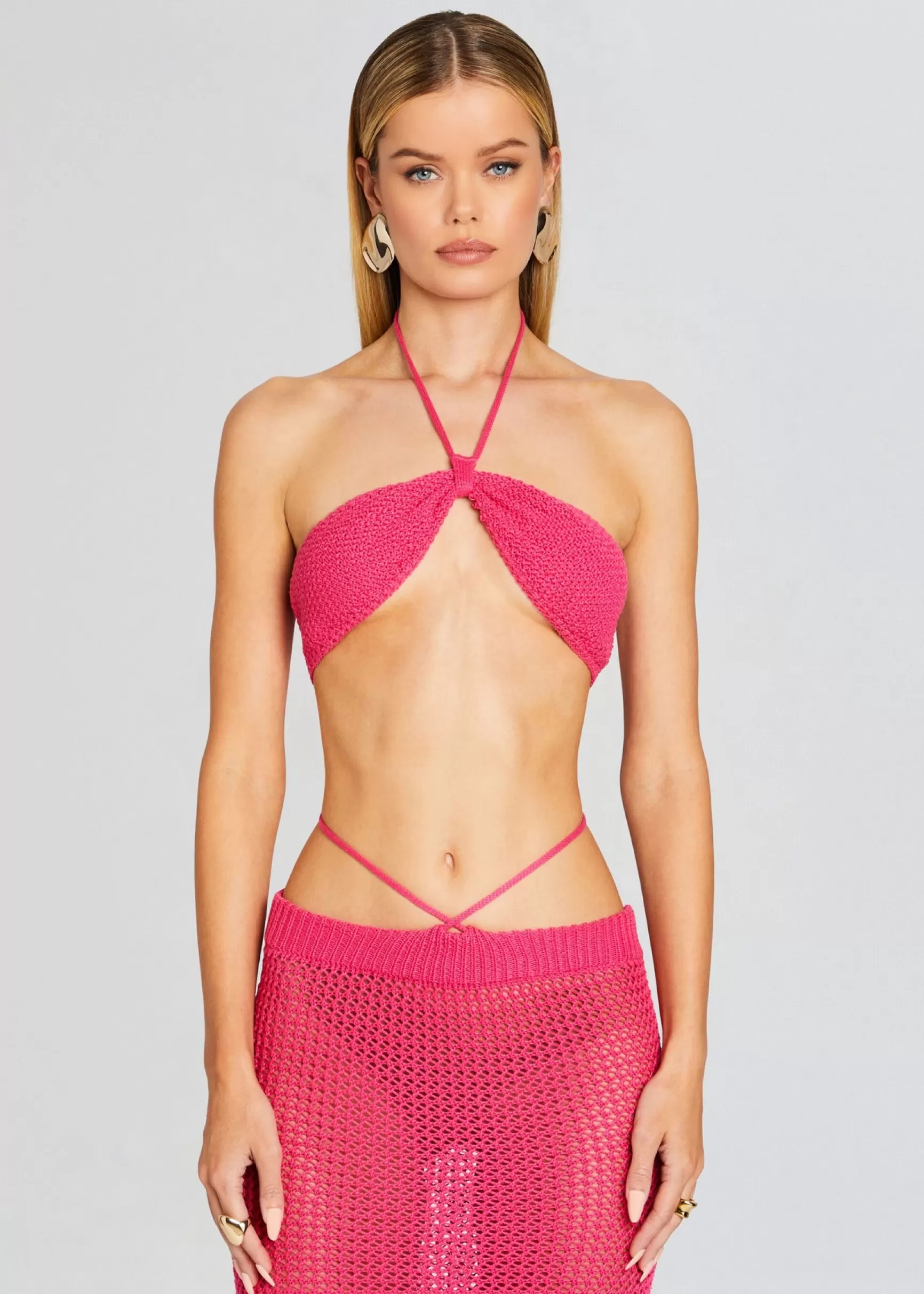 Trending*Retrofete Aria Knitted Top Hot Pink