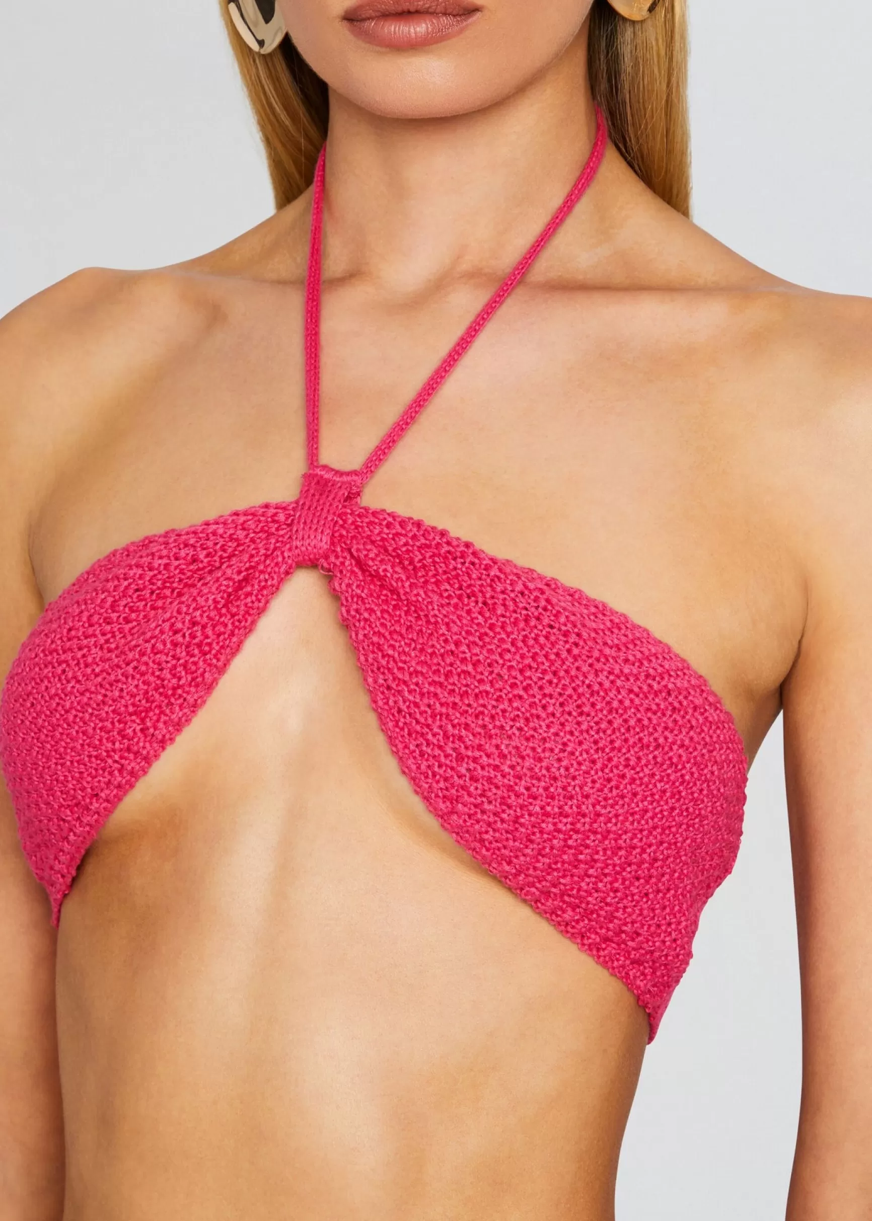 Trending*Retrofete Aria Knitted Top Hot Pink