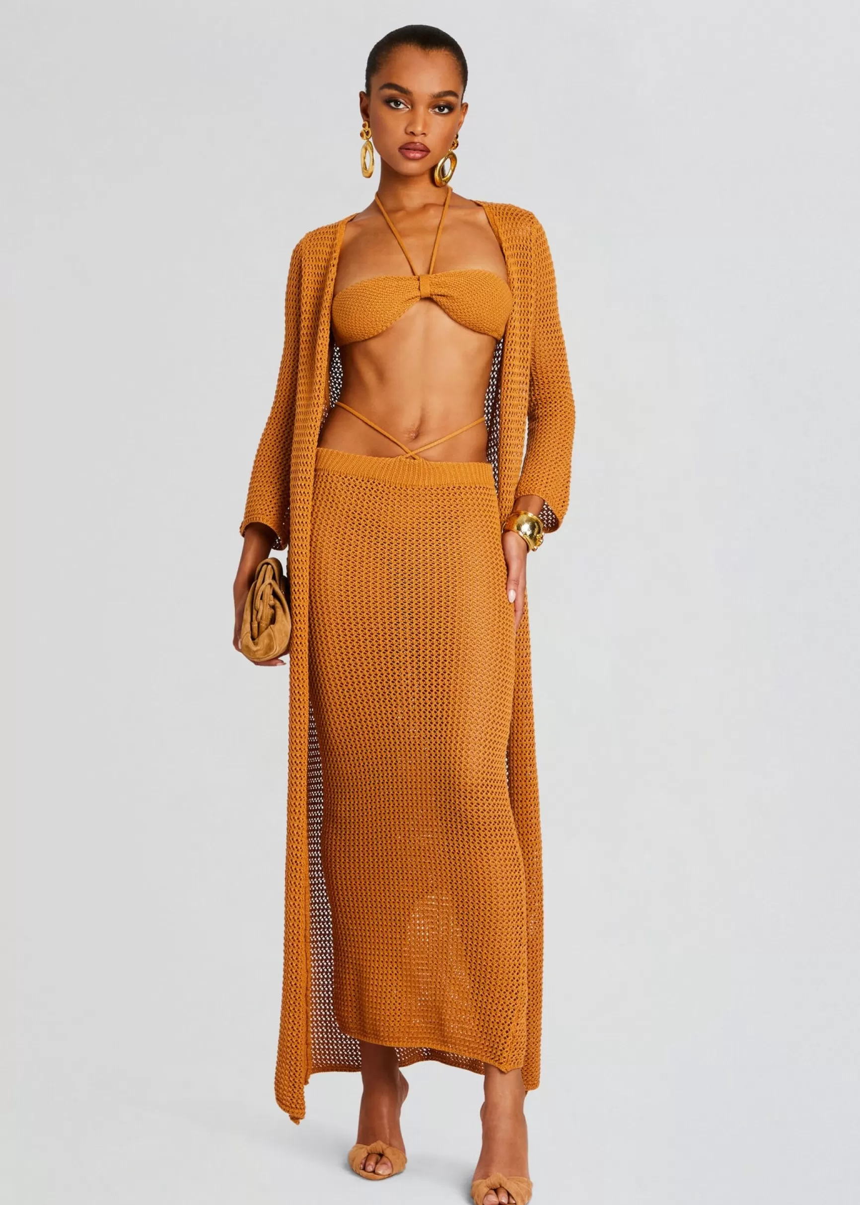 Sheer Bliss*Retrofete Aria Knitted Top Tobacco