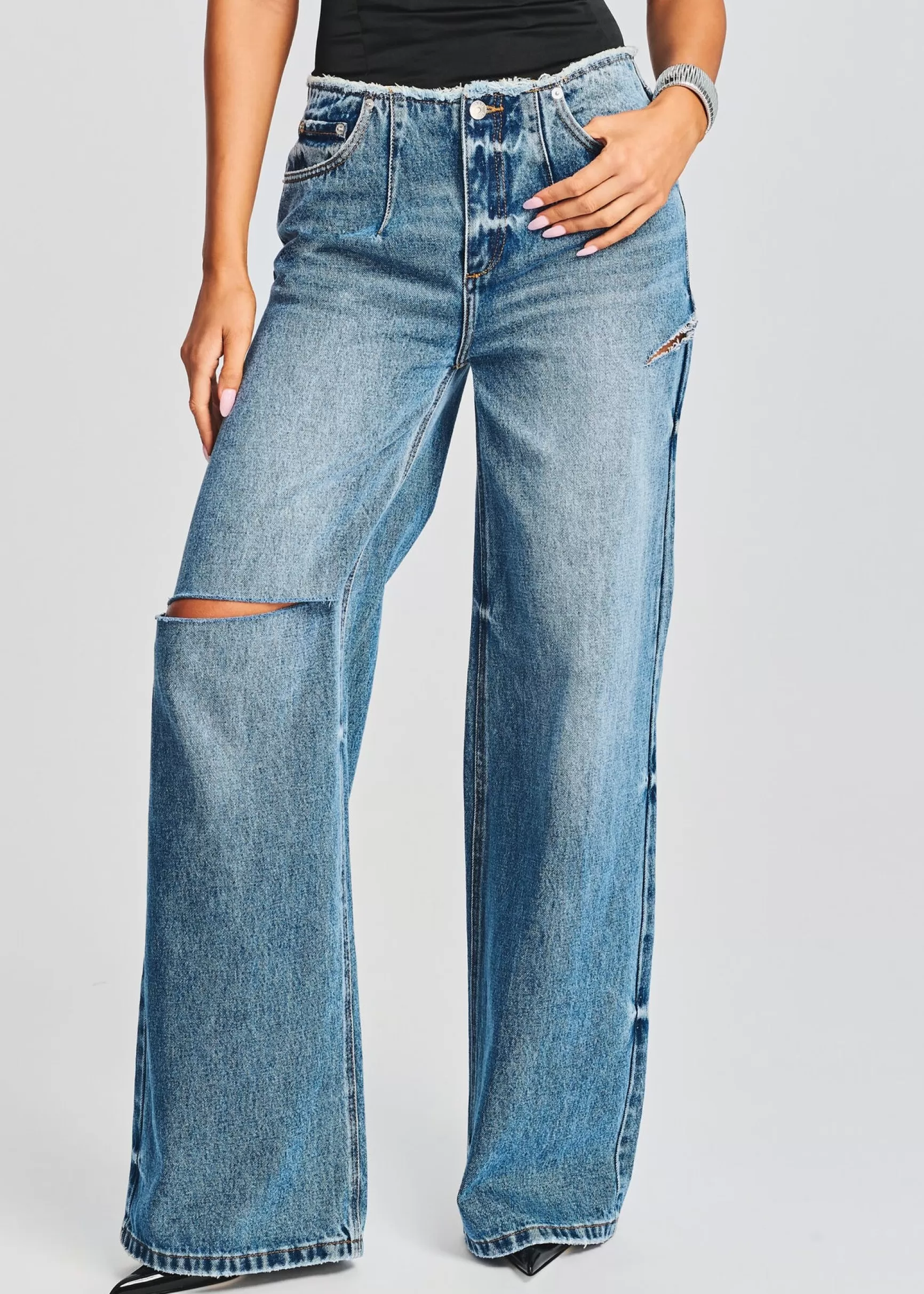 Bottoms*Retrofete Aston Wide Leg Jean Bayside