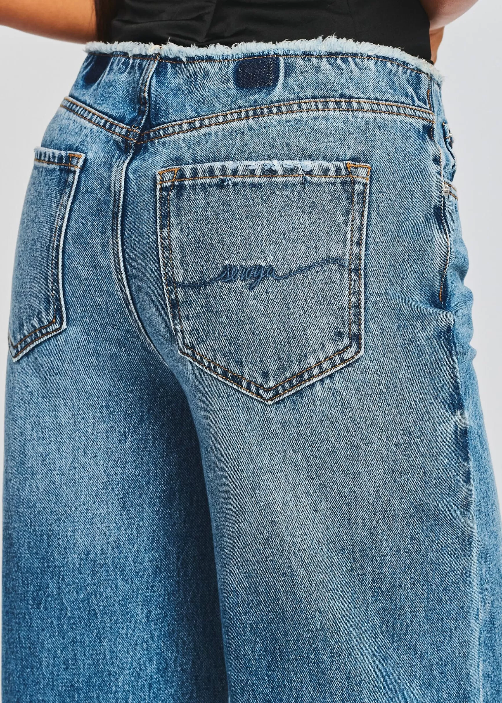 Bottoms*Retrofete Aston Wide Leg Jean Bayside