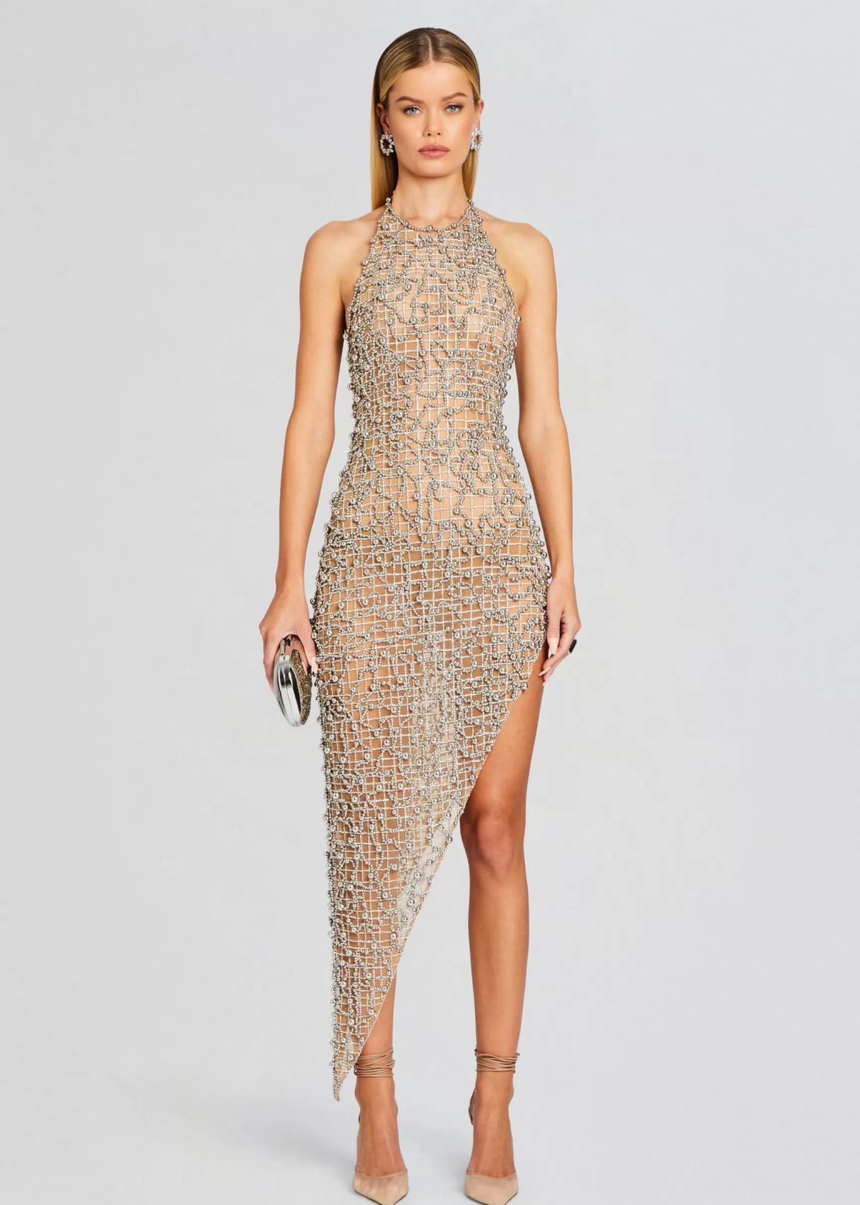 Maxi*Retrofete Audacia Embellished Dress Silver
