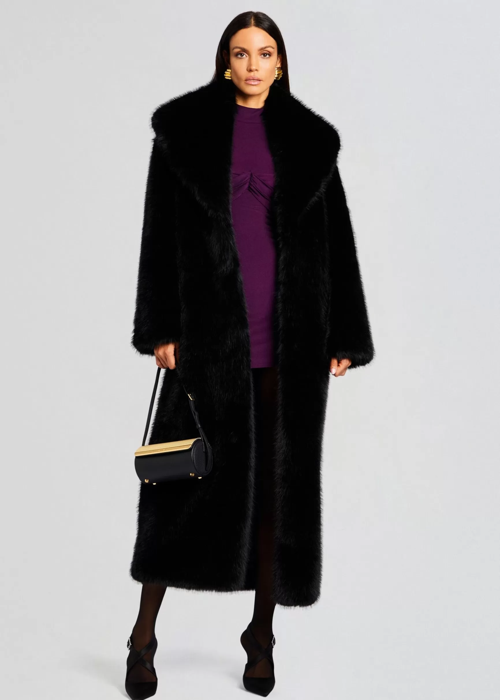 RETROFÊTE*Retrofete Averie Faux Fur Coat Black