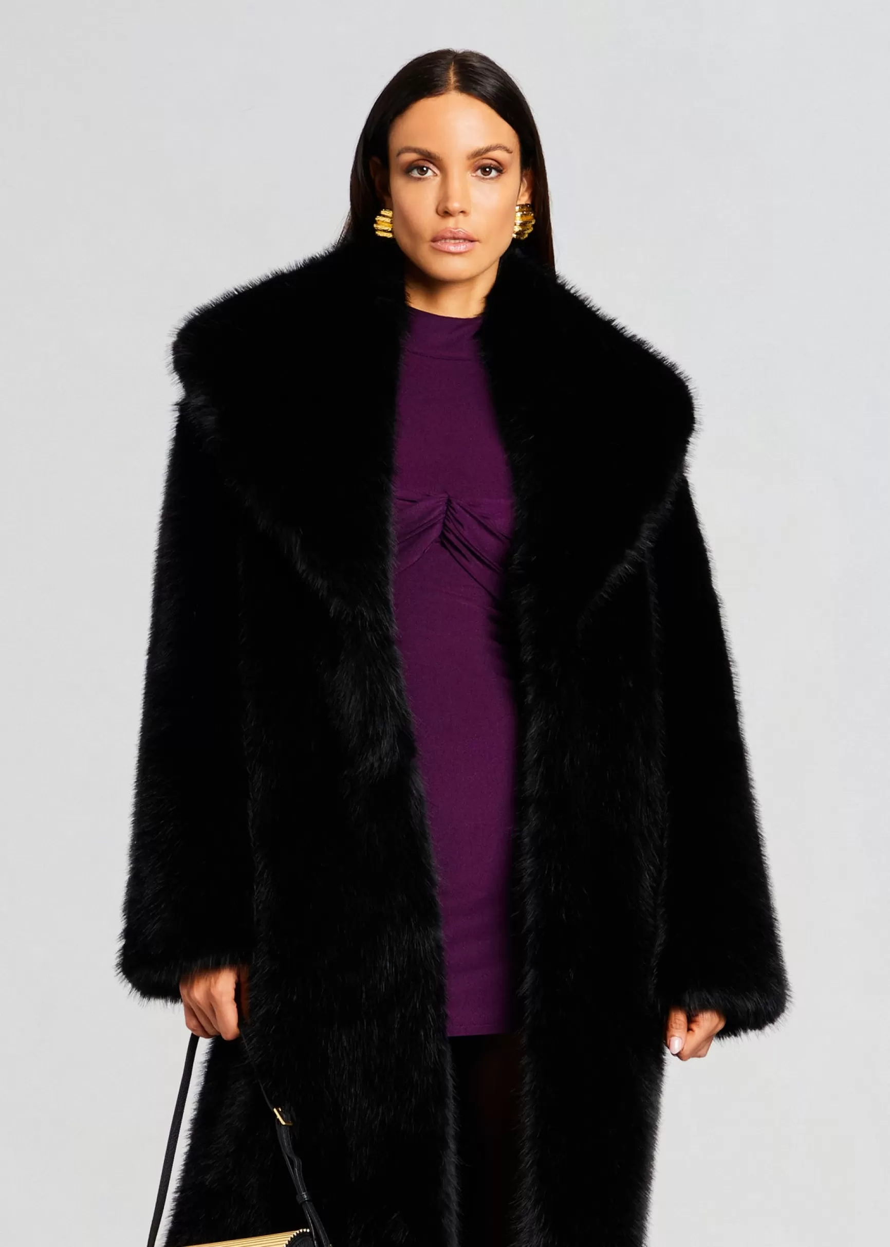 RETROFÊTE*Retrofete Averie Faux Fur Coat Black