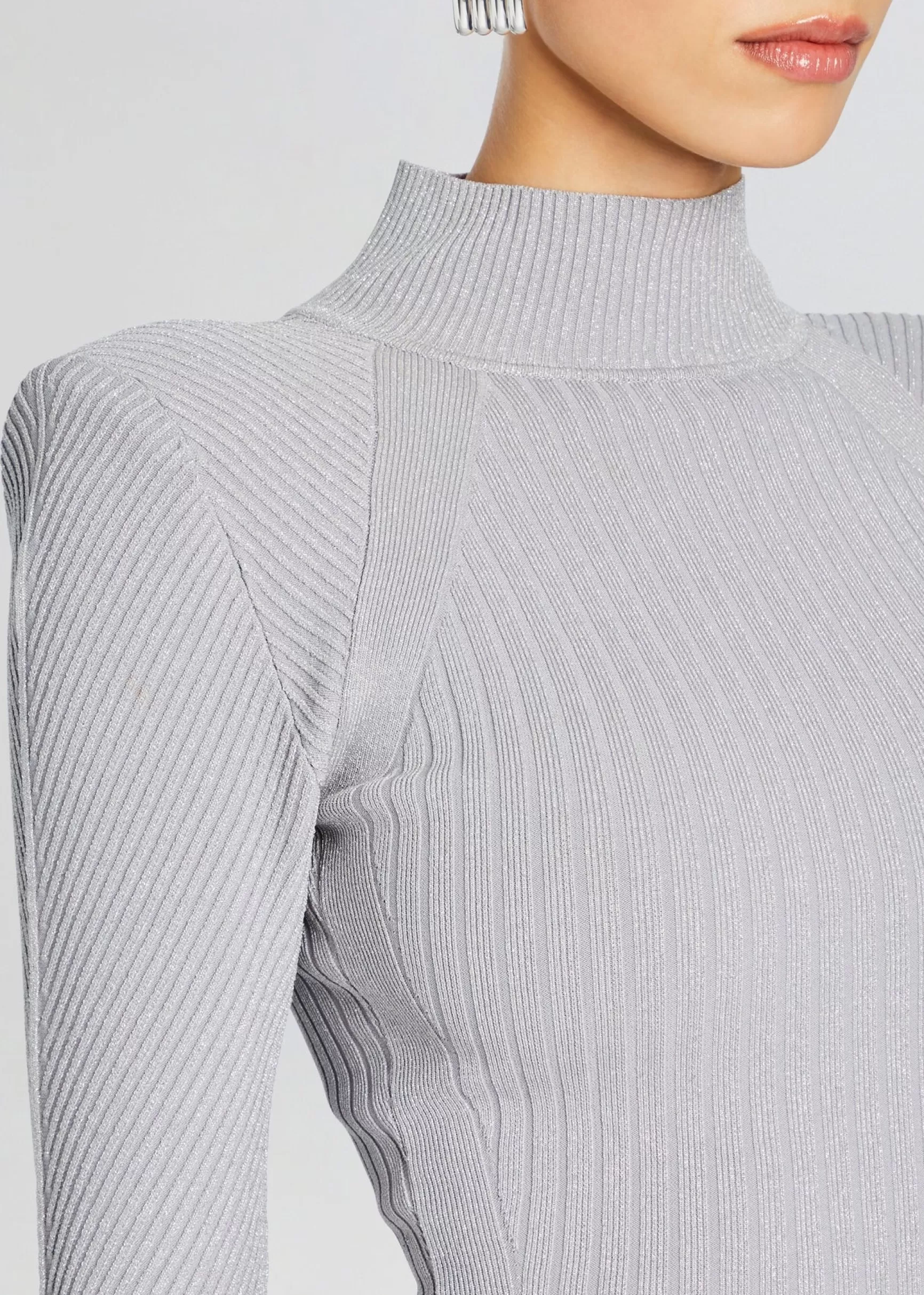 Midi*Retrofete Aylin Rib Knit Dress Silver Grey