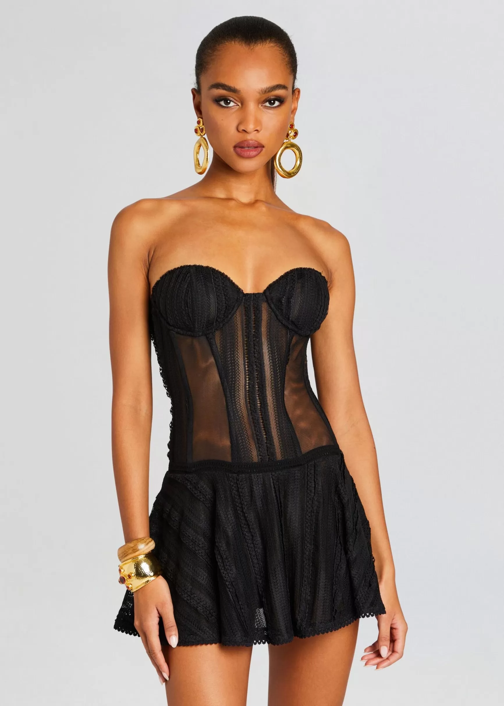 Mini*Retrofete Bakary Short Dress Black Sham
