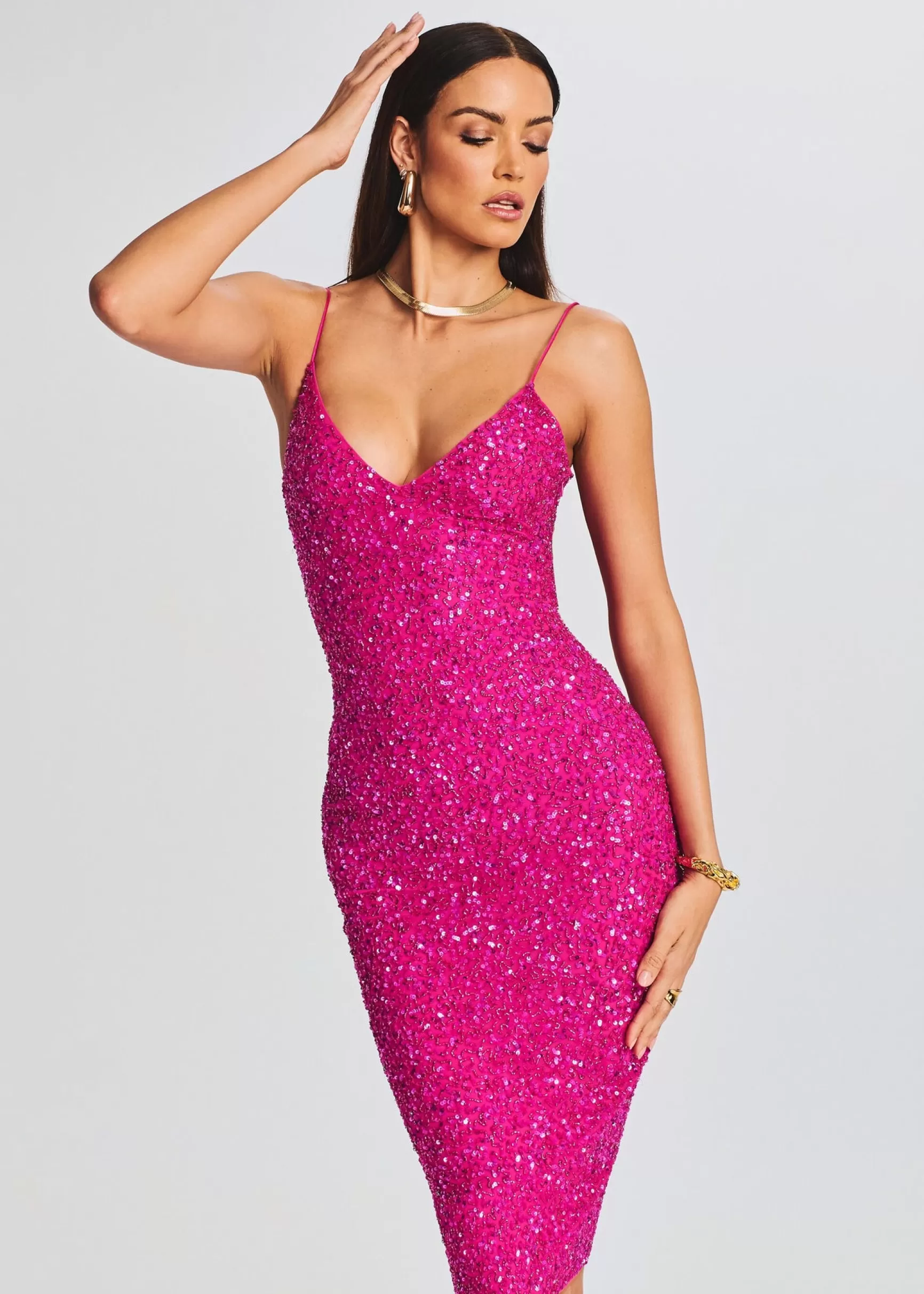RETROFÊTE*Retrofete Billie Sequin Dress Knockout Pink
