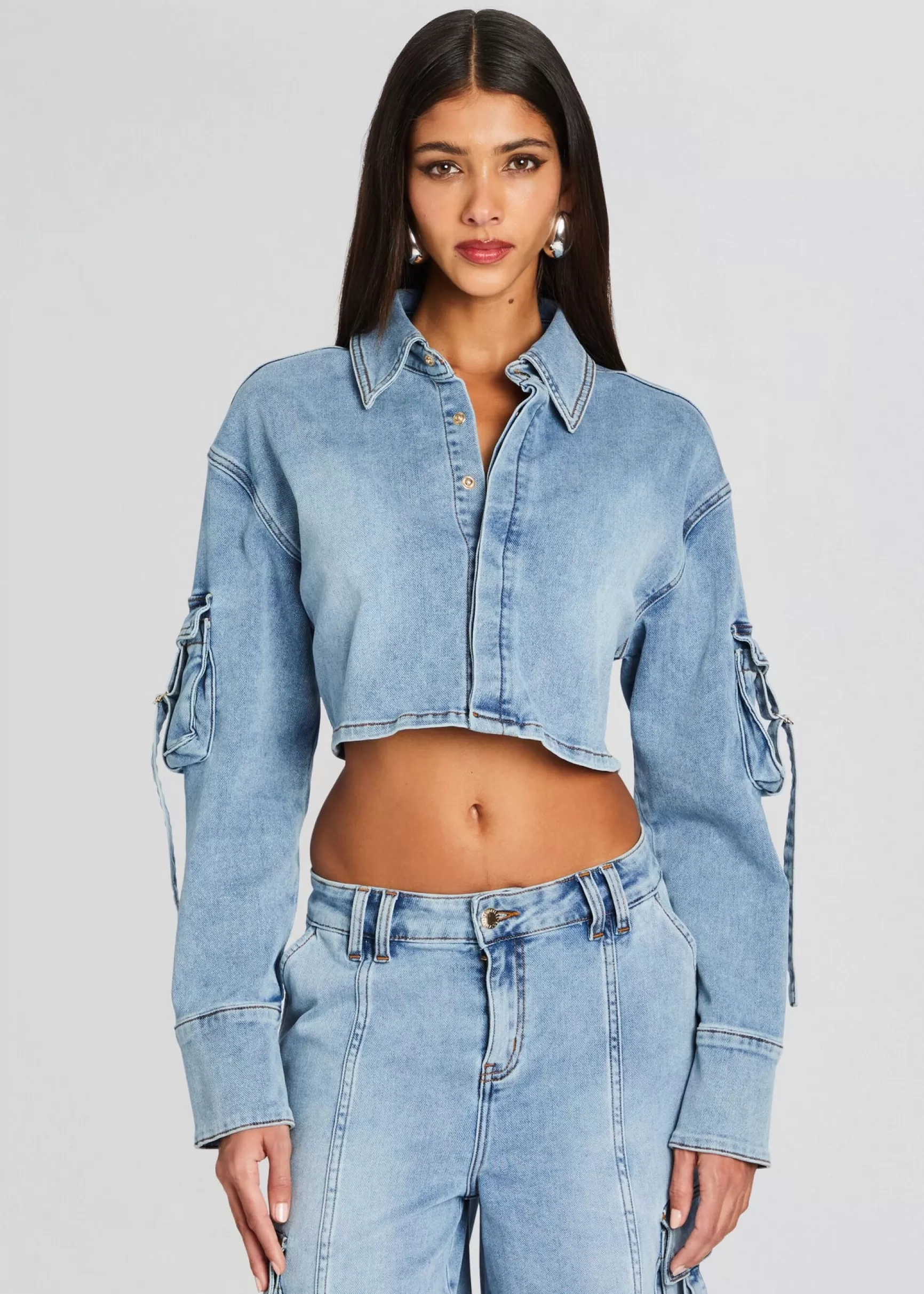 Coming Soon*Retrofete Blu Cargo Top Vintage Celeste