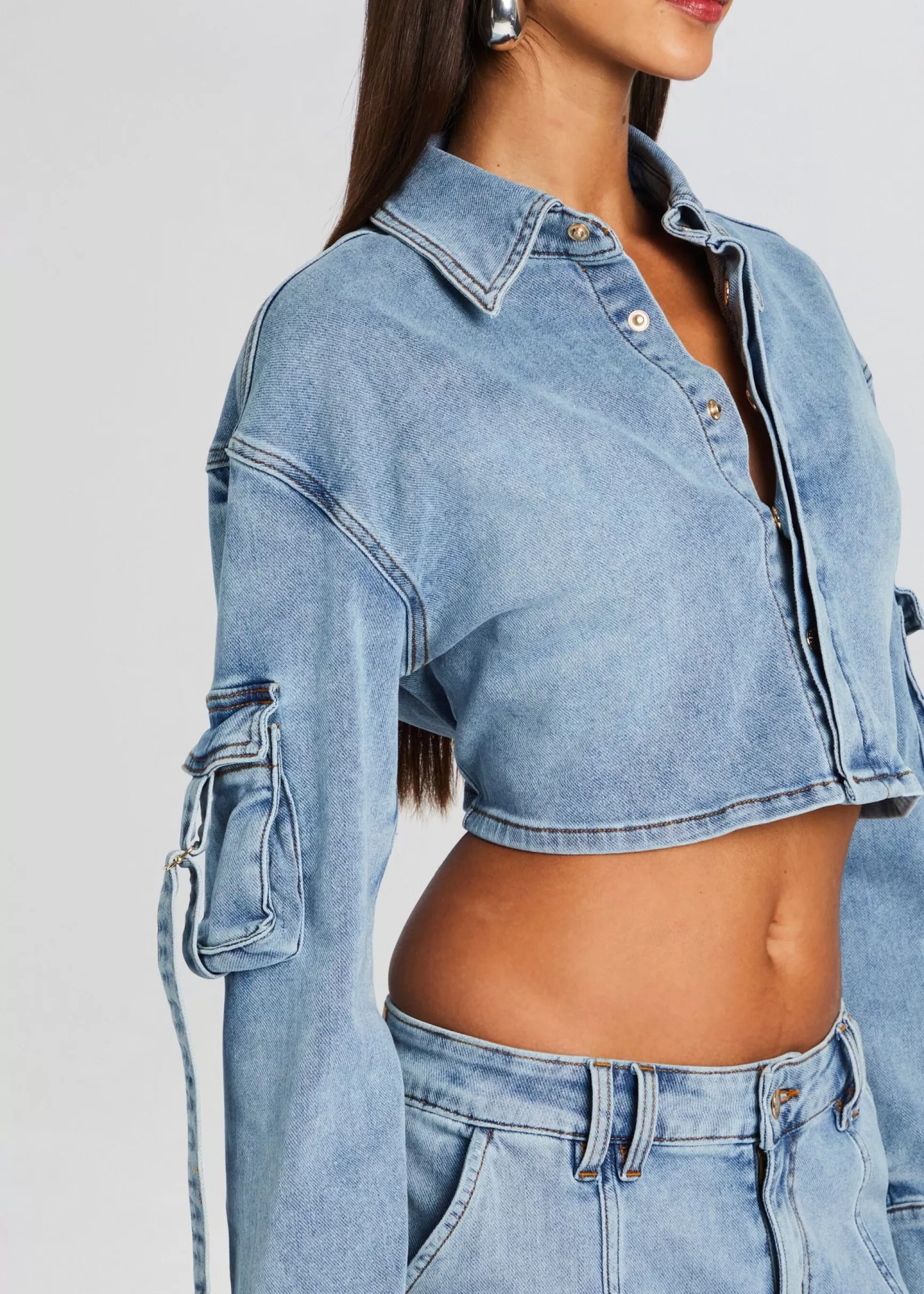 Coming Soon*Retrofete Blu Cargo Top Vintage Celeste