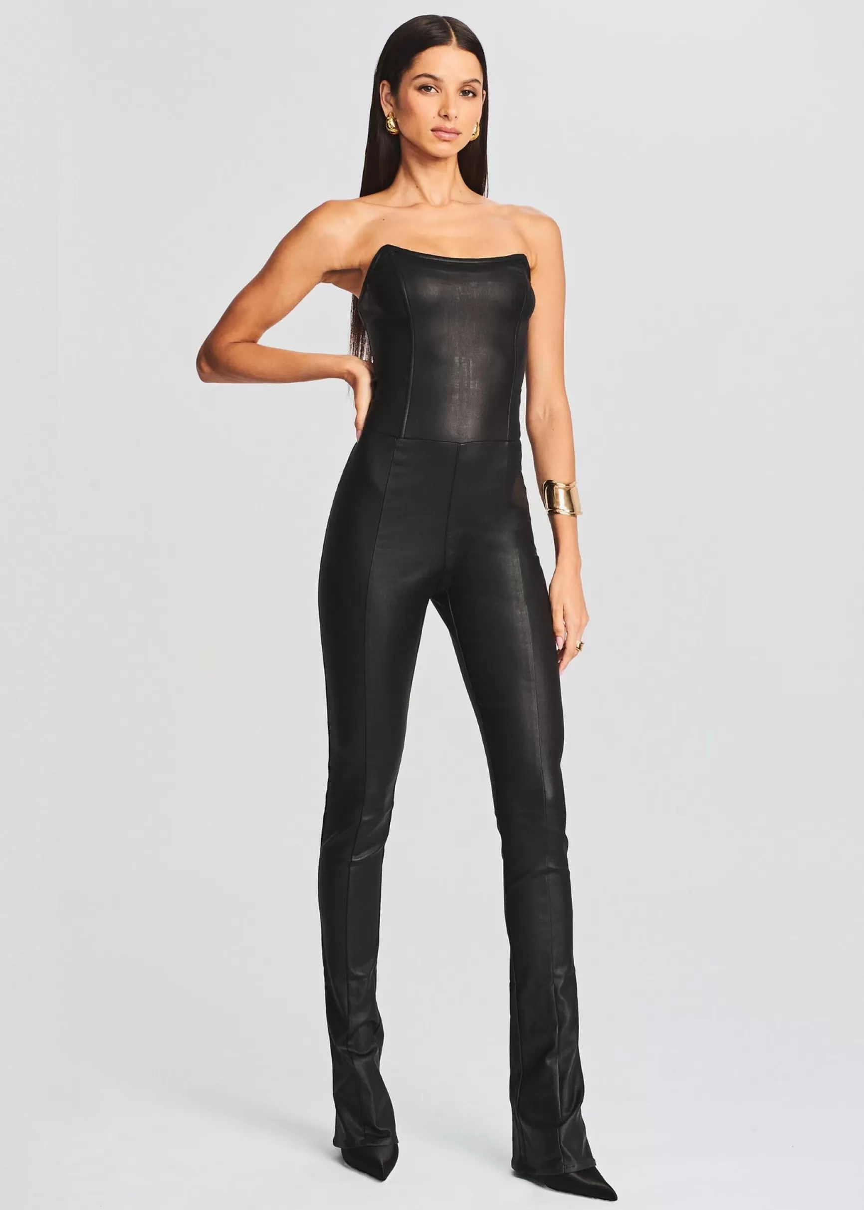 Jumpsuits*Retrofete Brinley Coated Denim Jumpsuit Coated Black