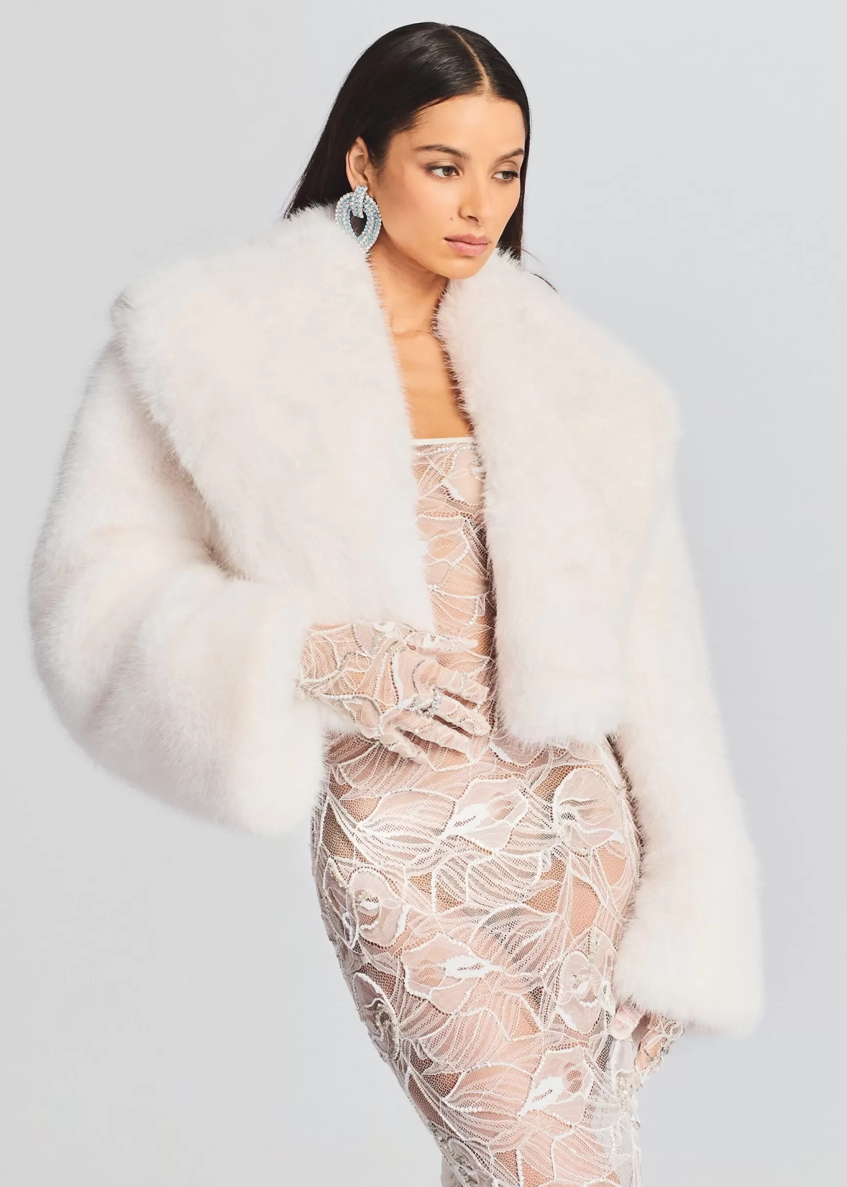 Rehearsal Dinner*Retrofete Cadence Faux Fur Coat White