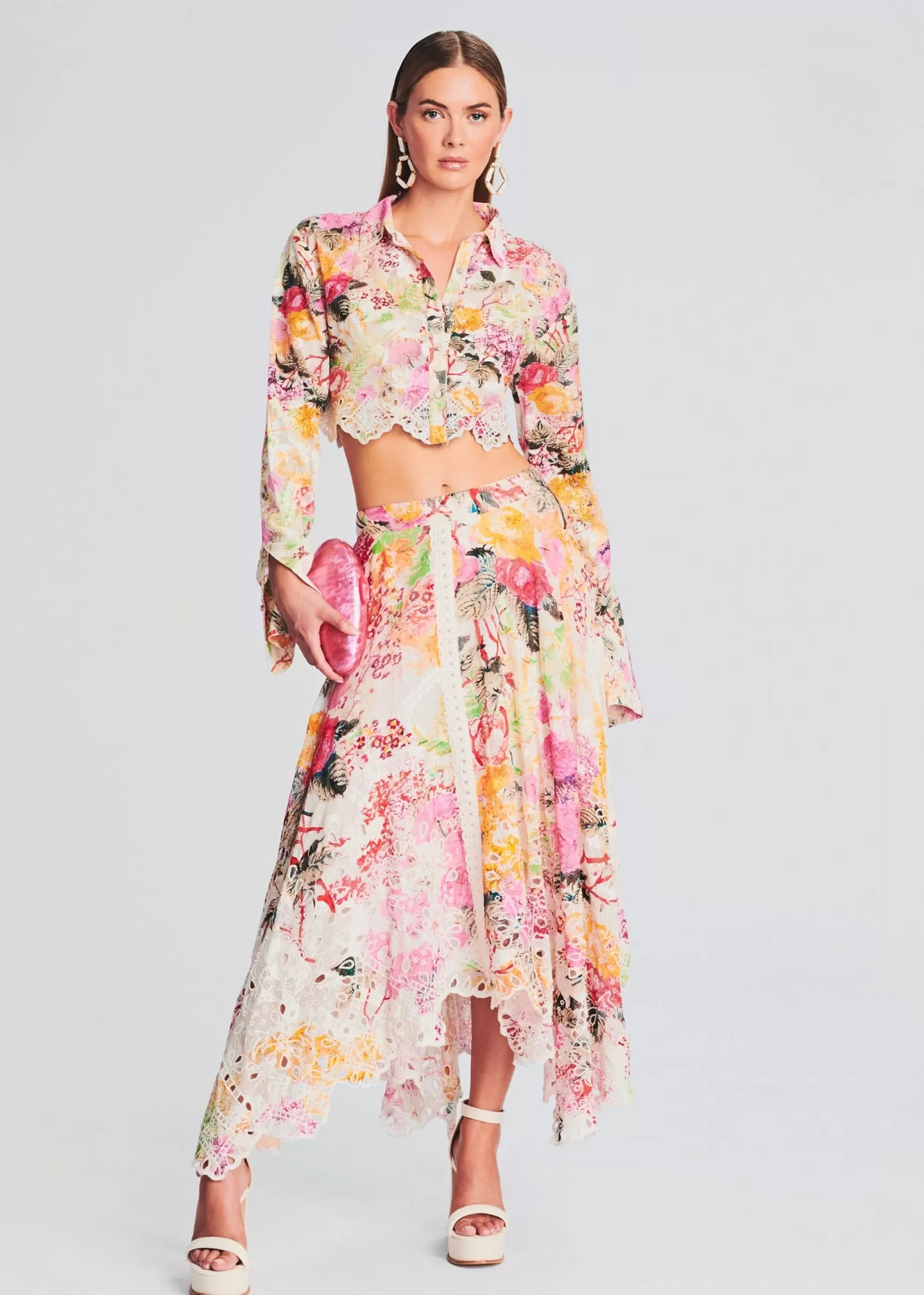 Honeymoon Looks*Retrofete Charu Long Skirt MULTICOLOR