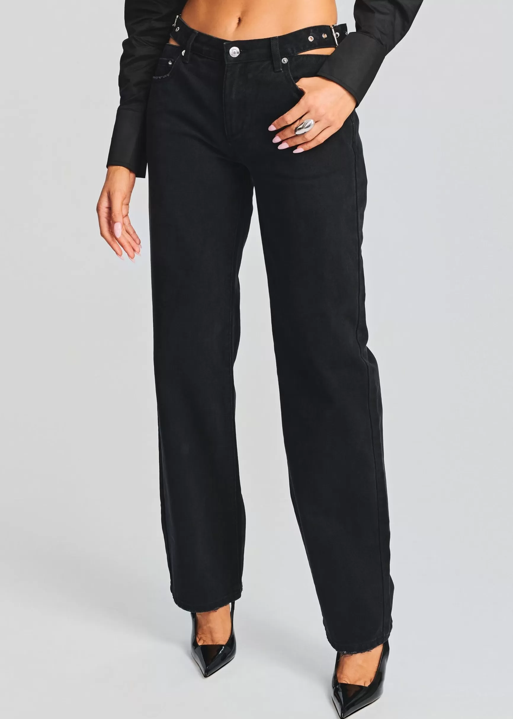 Bottoms*Retrofete Christy Straight Leg Jean Stone Black