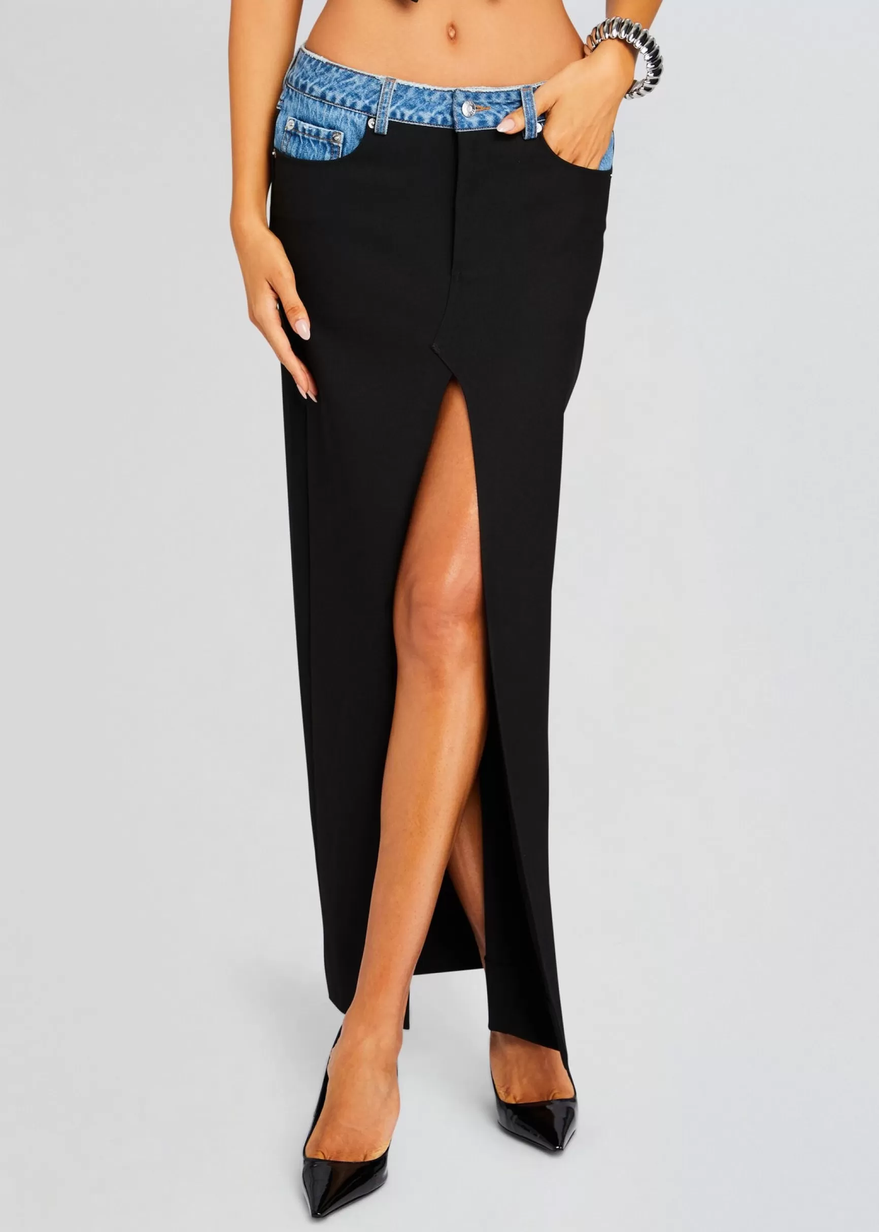 Business Chic*Retrofete Clarette Skirt Black/River