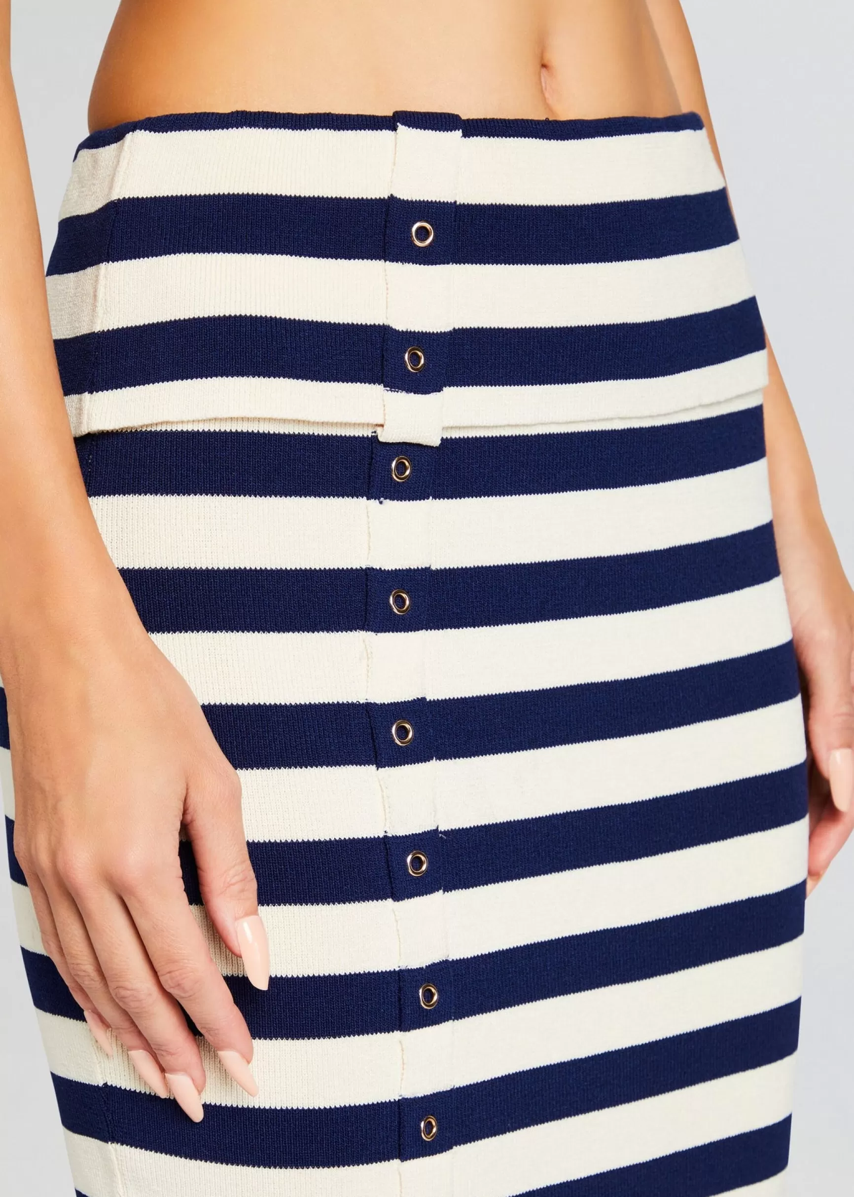 Spring Knits*Retrofete Cleat Knit Skirt Cream/ Navy