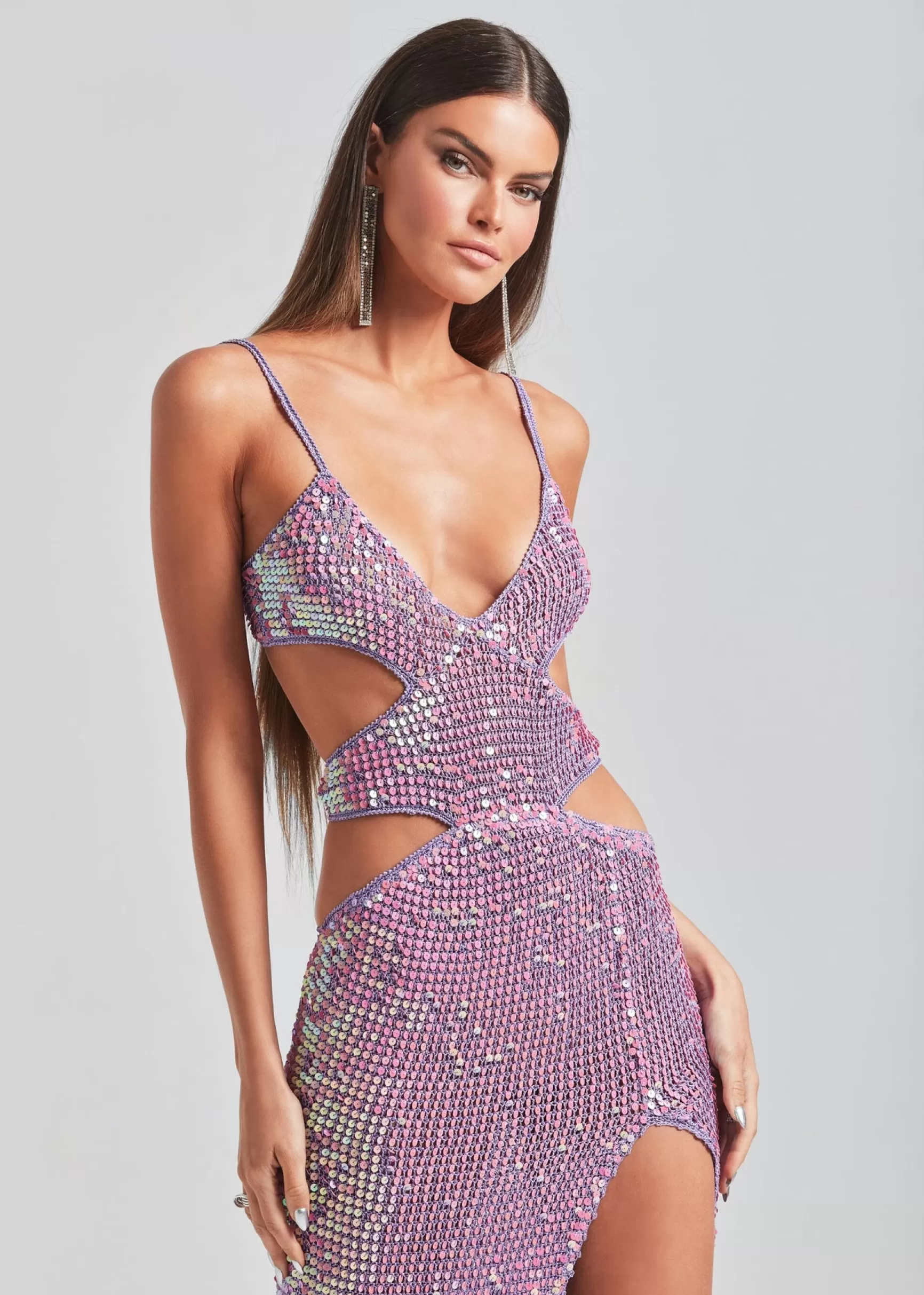 Maxi*Retrofete Coco Crochet Dress Iridescent Lilac/Pink