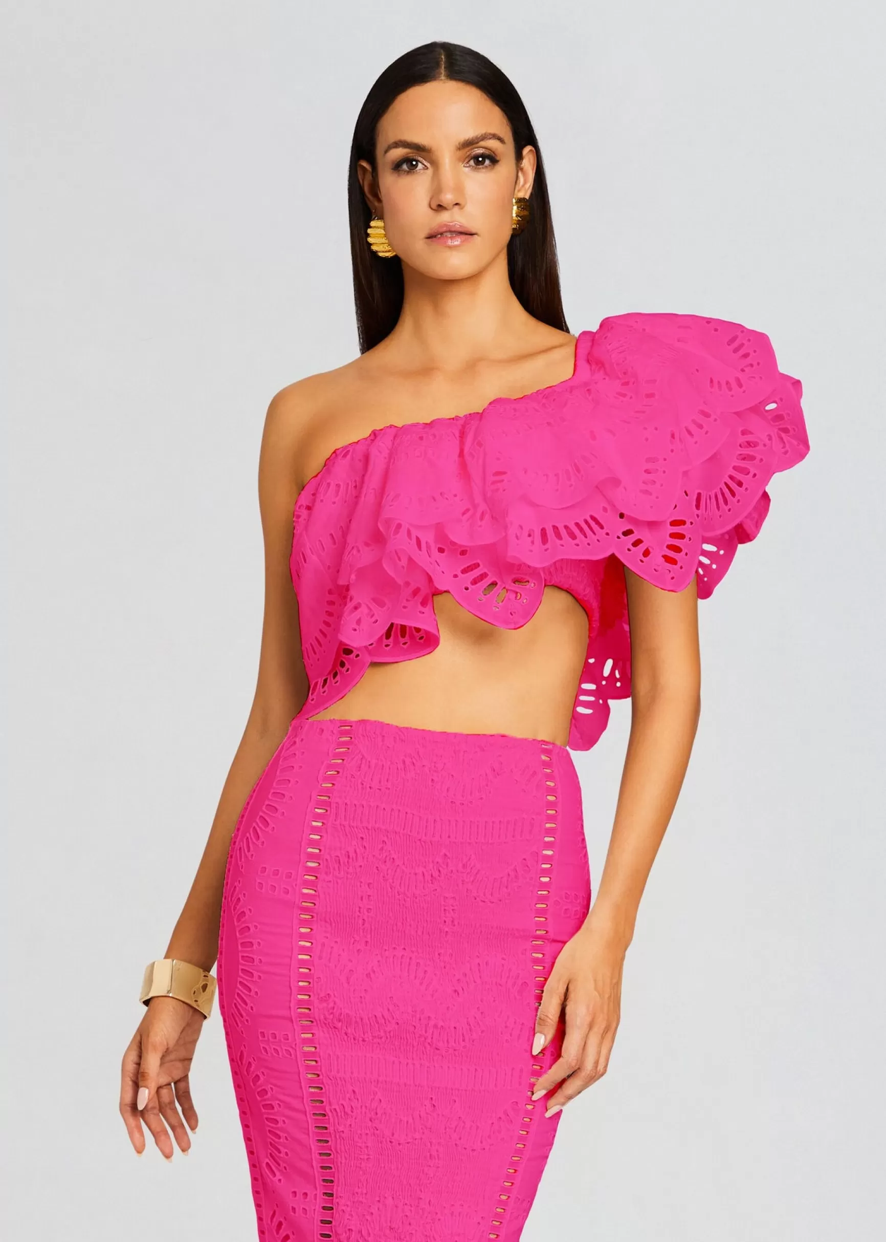 Tropical Hues*Retrofete Collyk Top Hot Pink