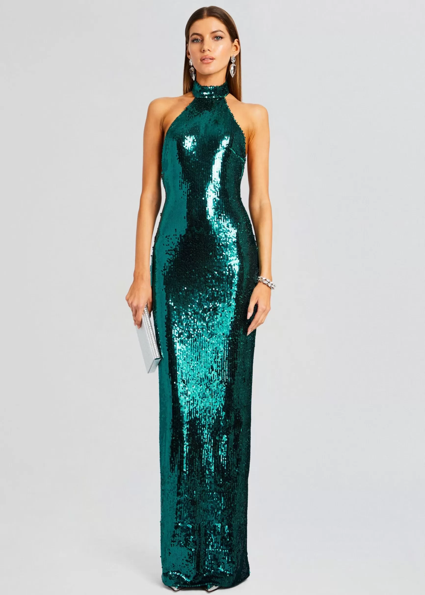 Guest Of*Retrofete Cora Sequin Dress Aquamarine