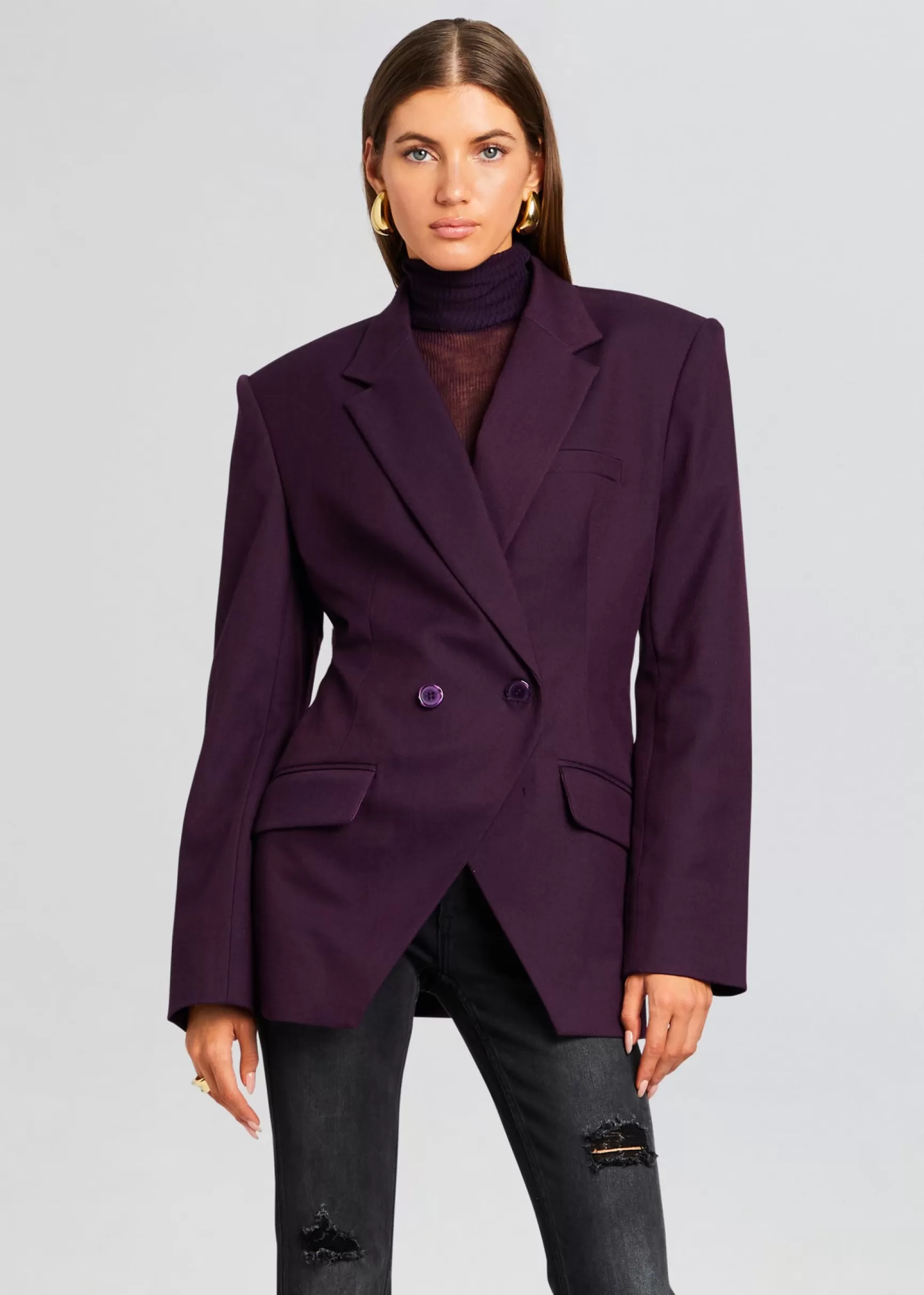 Business Chic*Retrofete Cosmo Blazer Eggplant