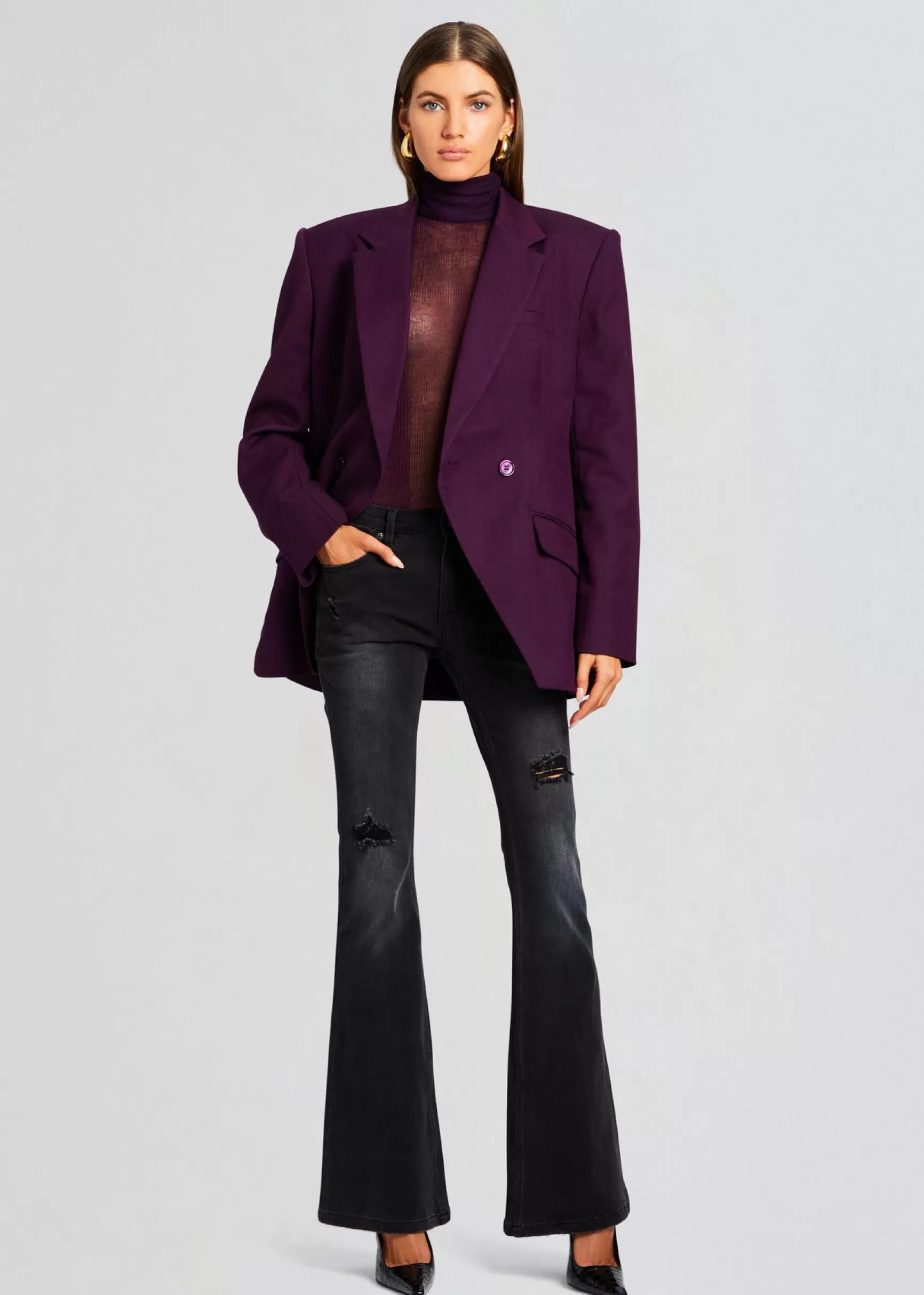 Business Chic*Retrofete Cosmo Blazer Eggplant