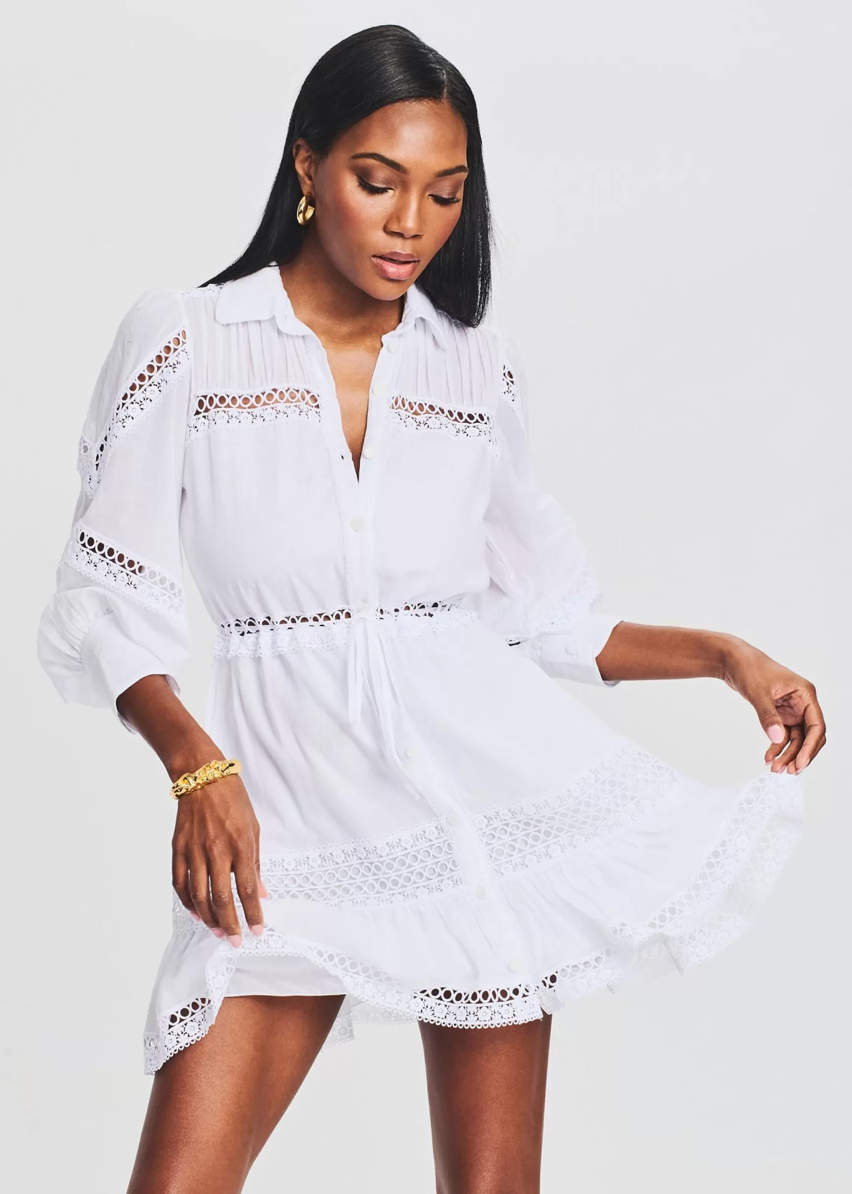Honeymoon Looks*Retrofete Daniela Short Dress White