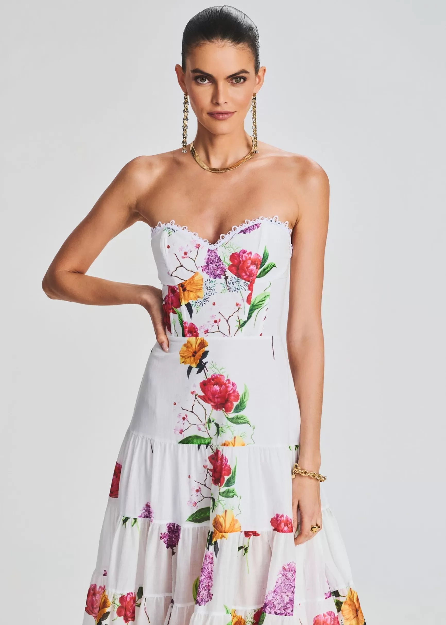 Honeymoon Looks*Retrofete Danny Long Dress White Bonita