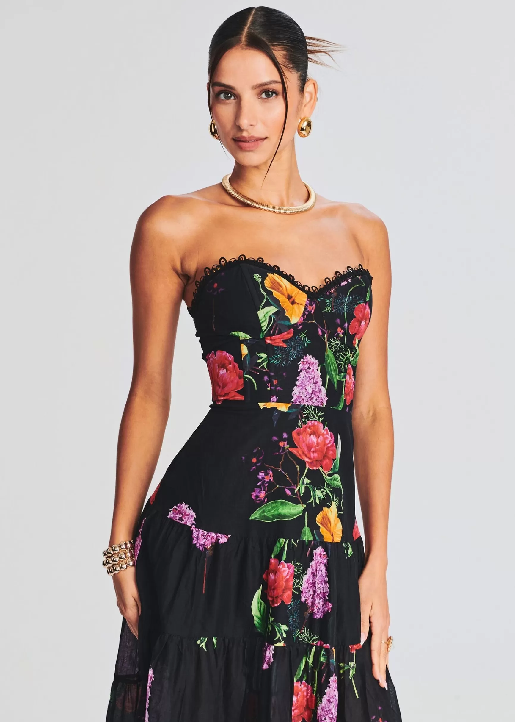 Honeymoon Looks*Retrofete Danny Long Dress Black Bonita