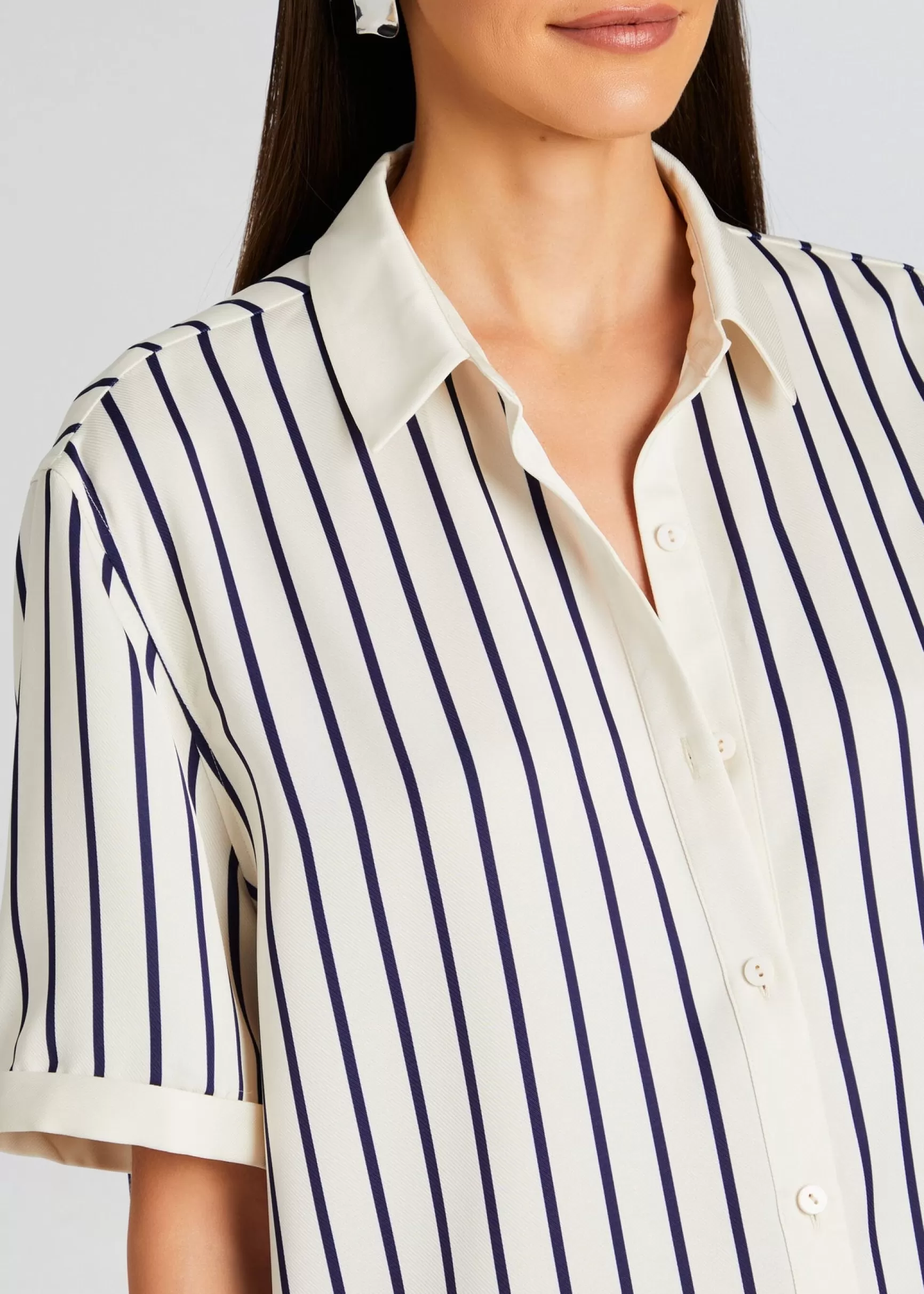 Trending*Retrofete Davey Blouse Navy/ Ivory Stripe