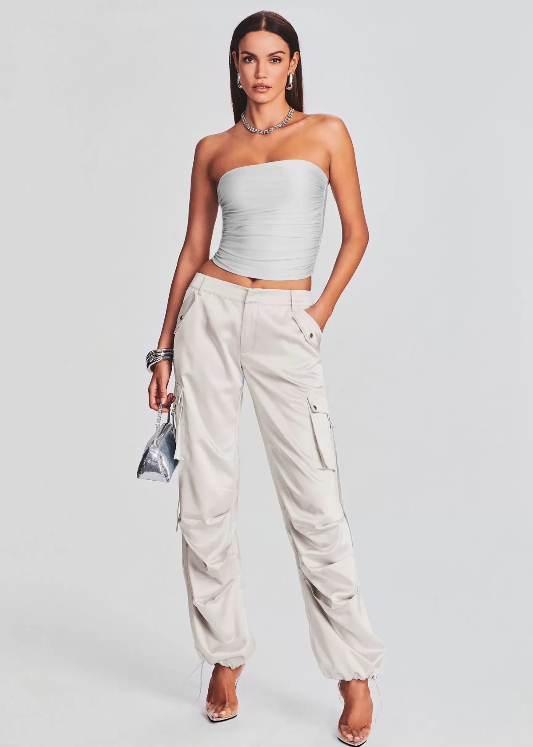 Tops*Retrofete Debbi Strapless Top Silver
