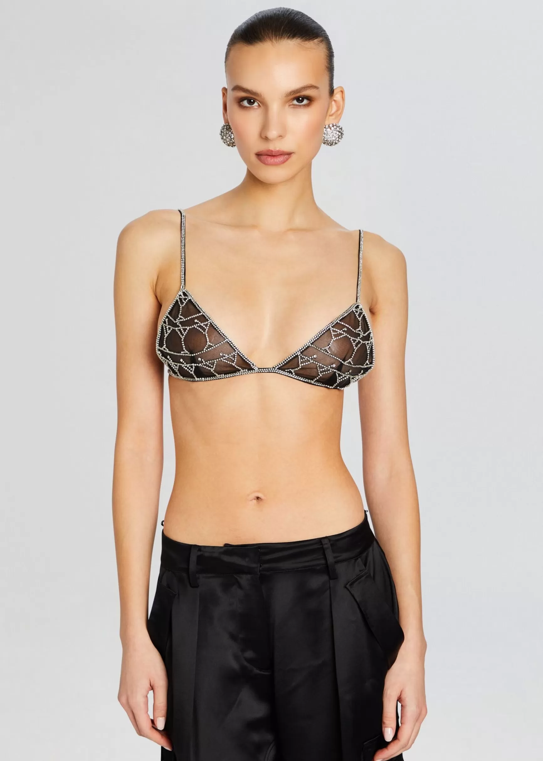 RETROFÊTE*Retrofete Deja Crystal Bra Black/Silver