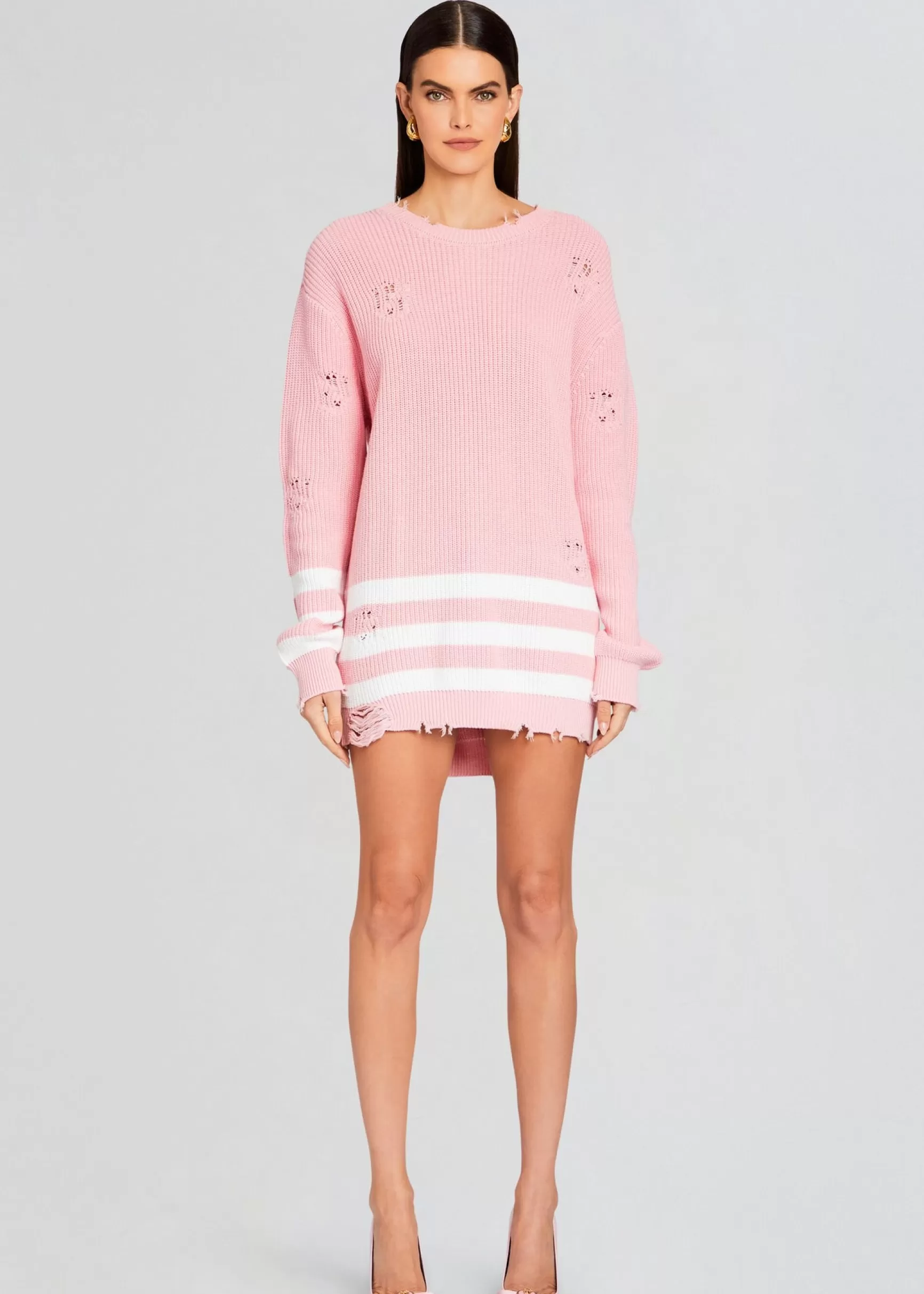 Spring Knits*Retrofete Devin Sweater Baby Pink/White
