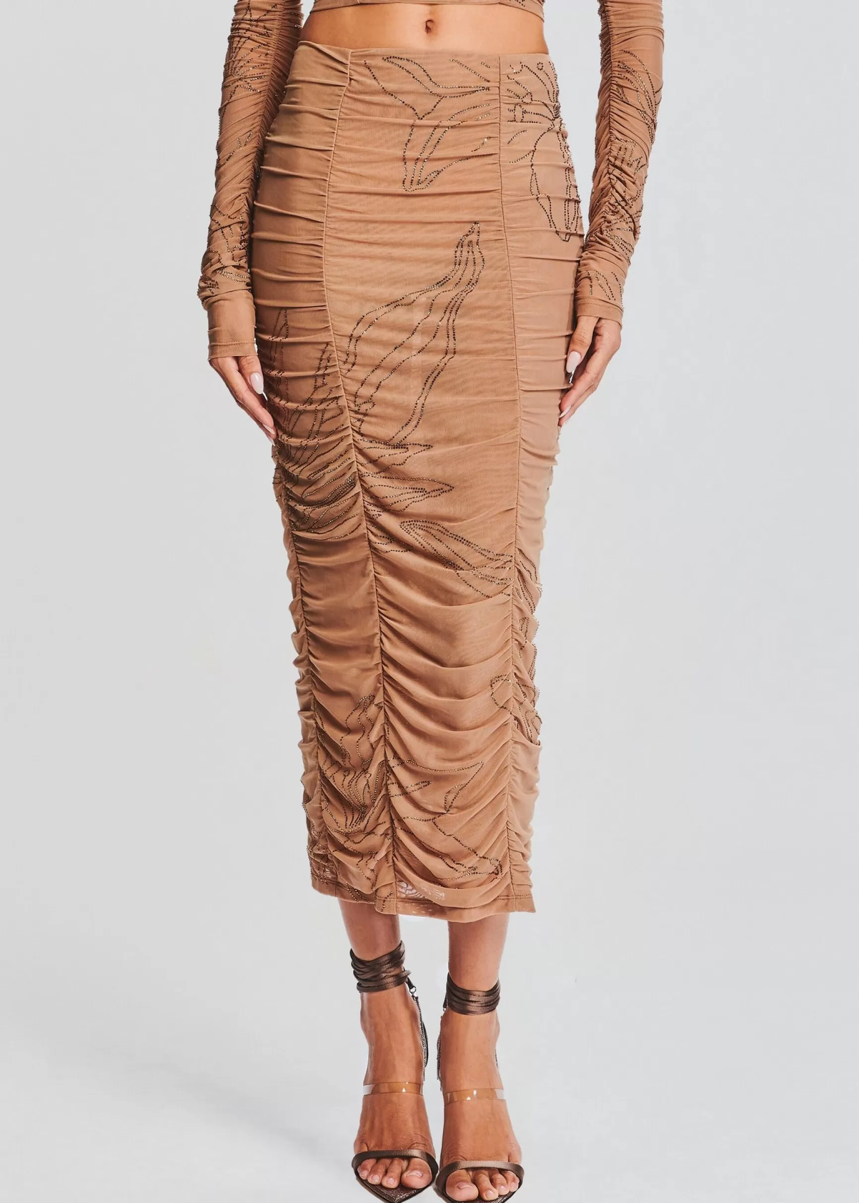 Neutral Moments*Retrofete Dream Midi Skirt Nude