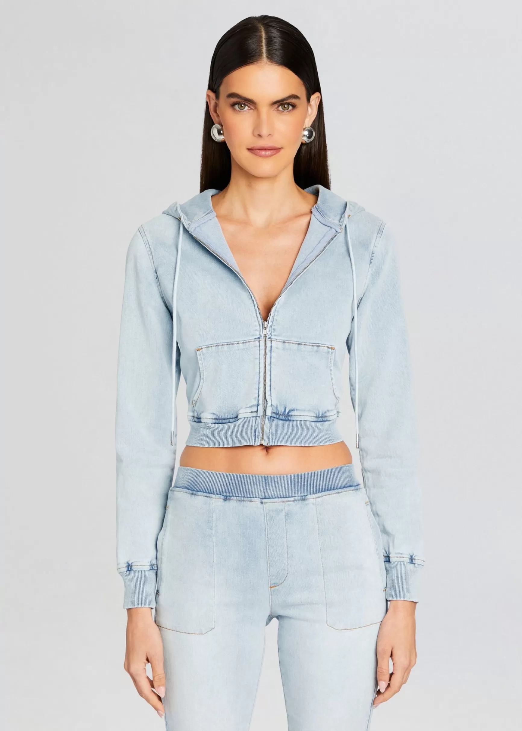 Jackets*Retrofete Edith Terry Cropped Hoodie Skylight Terry